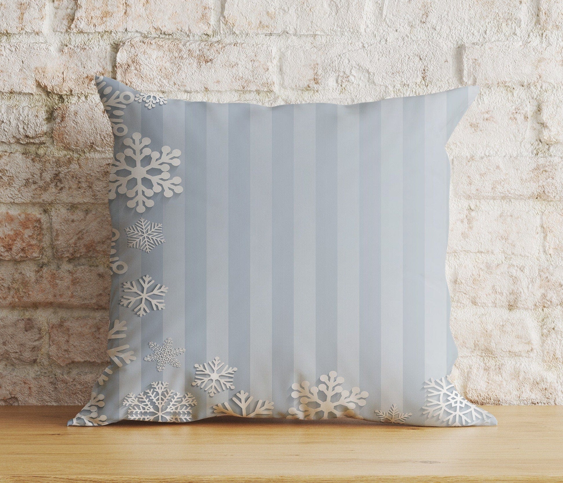 Onay 1 / 12 x 12 inch (30 x 30 cm) Double Side Snowflake Patterned Christmas Winter Decor Cushion Covers