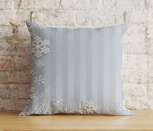 Onay 1 / 12 x 12 inch (30 x 30 cm) Double Side Snowflake Patterned Christmas Winter Decor Cushion Covers