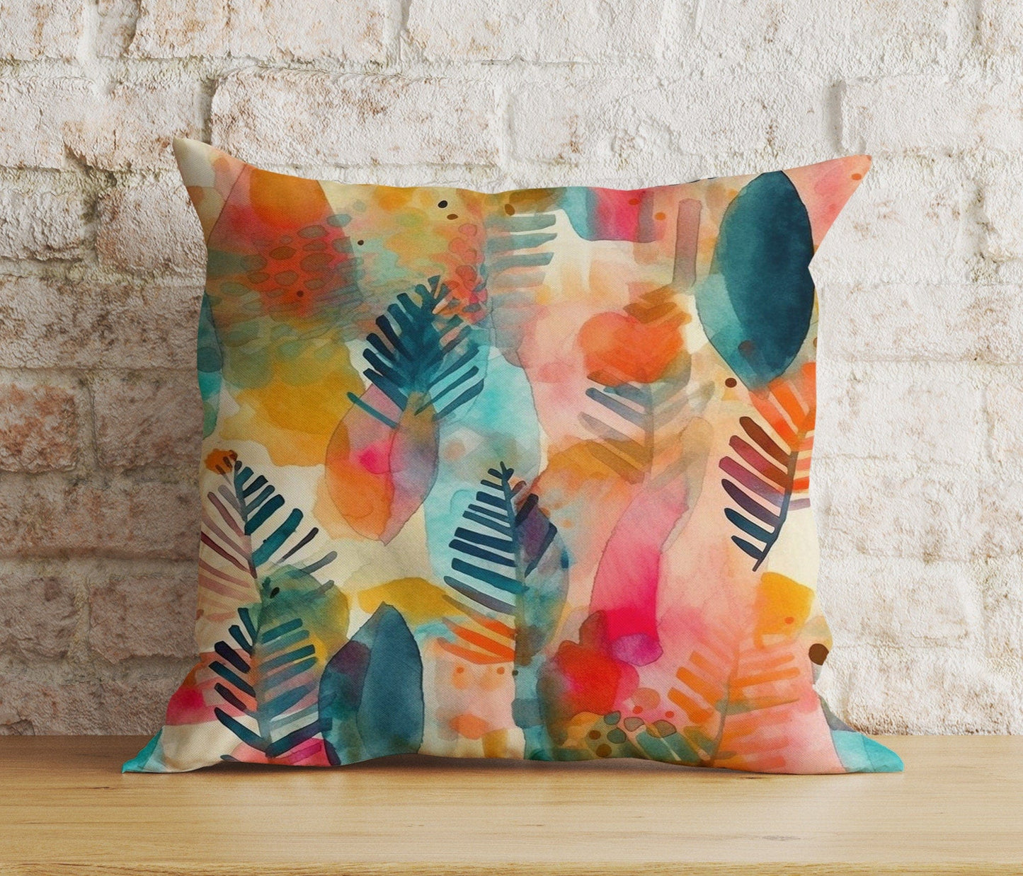 Onay 9 / 12 x 12 inch (30 x 30 cm) Soft and Pastel Floral Watercolour Flower Cushion Covers