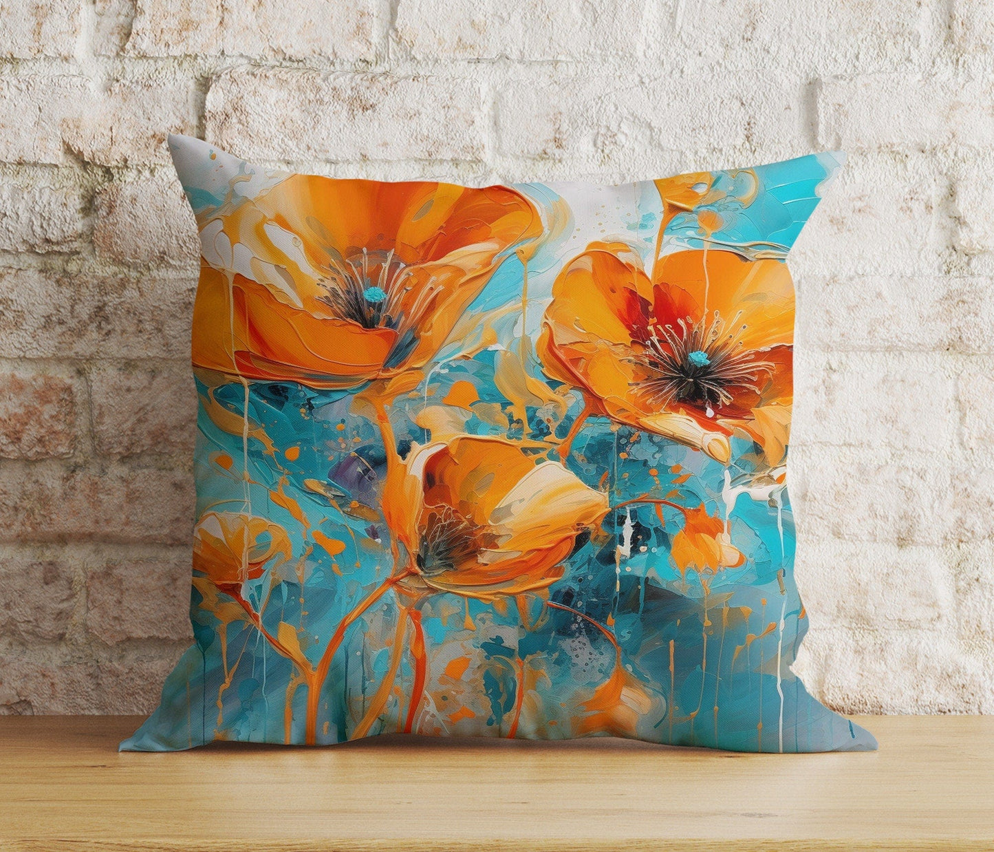 Onay 8 / 12 x 12 inch (30 x 30 cm) Soft and Pastel Floral Watercolour Flower Cushion Covers