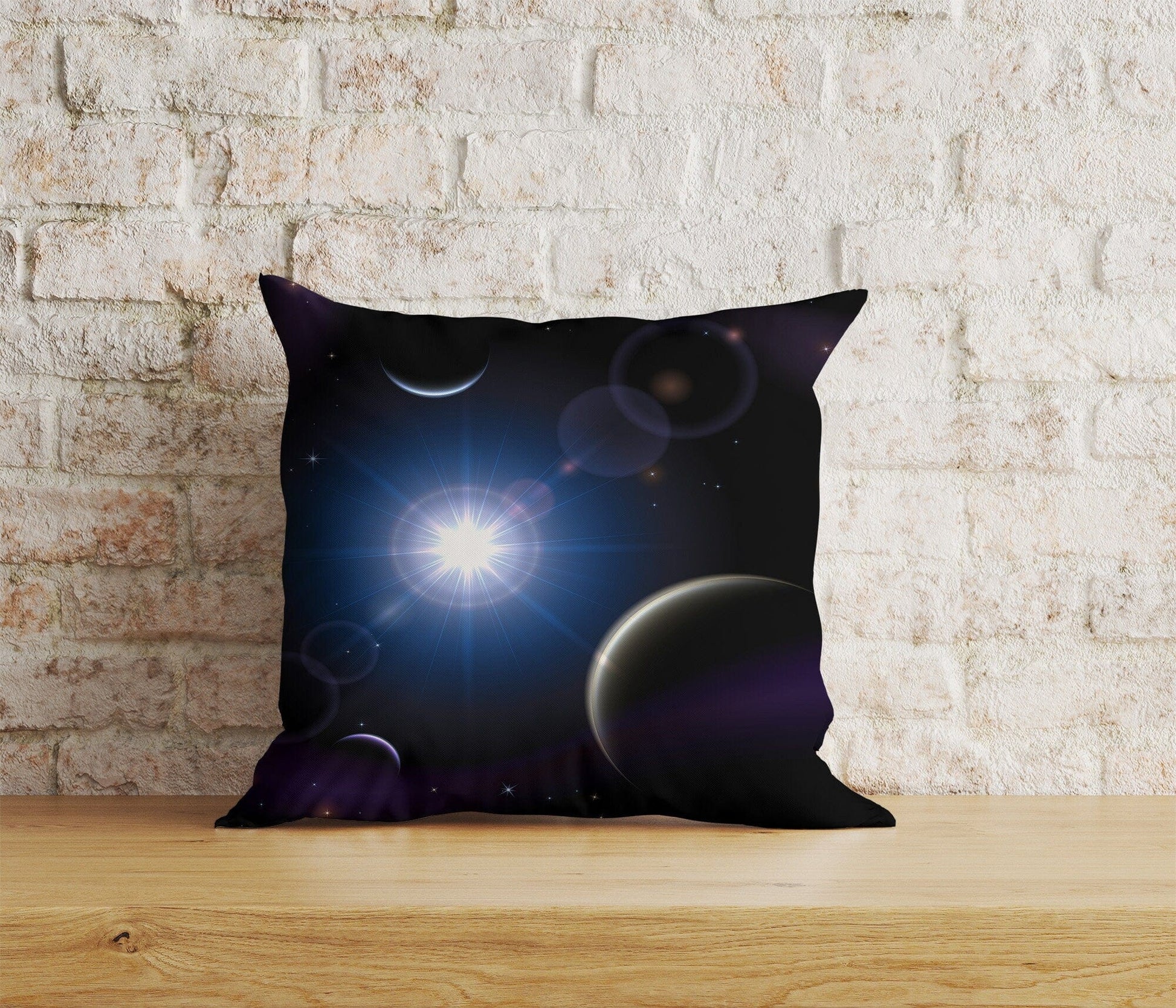 Onay 2 / 12 x 12 inch (30 x 30 cm) Space & Galaxy Star and Planets Printed Cushion Covers