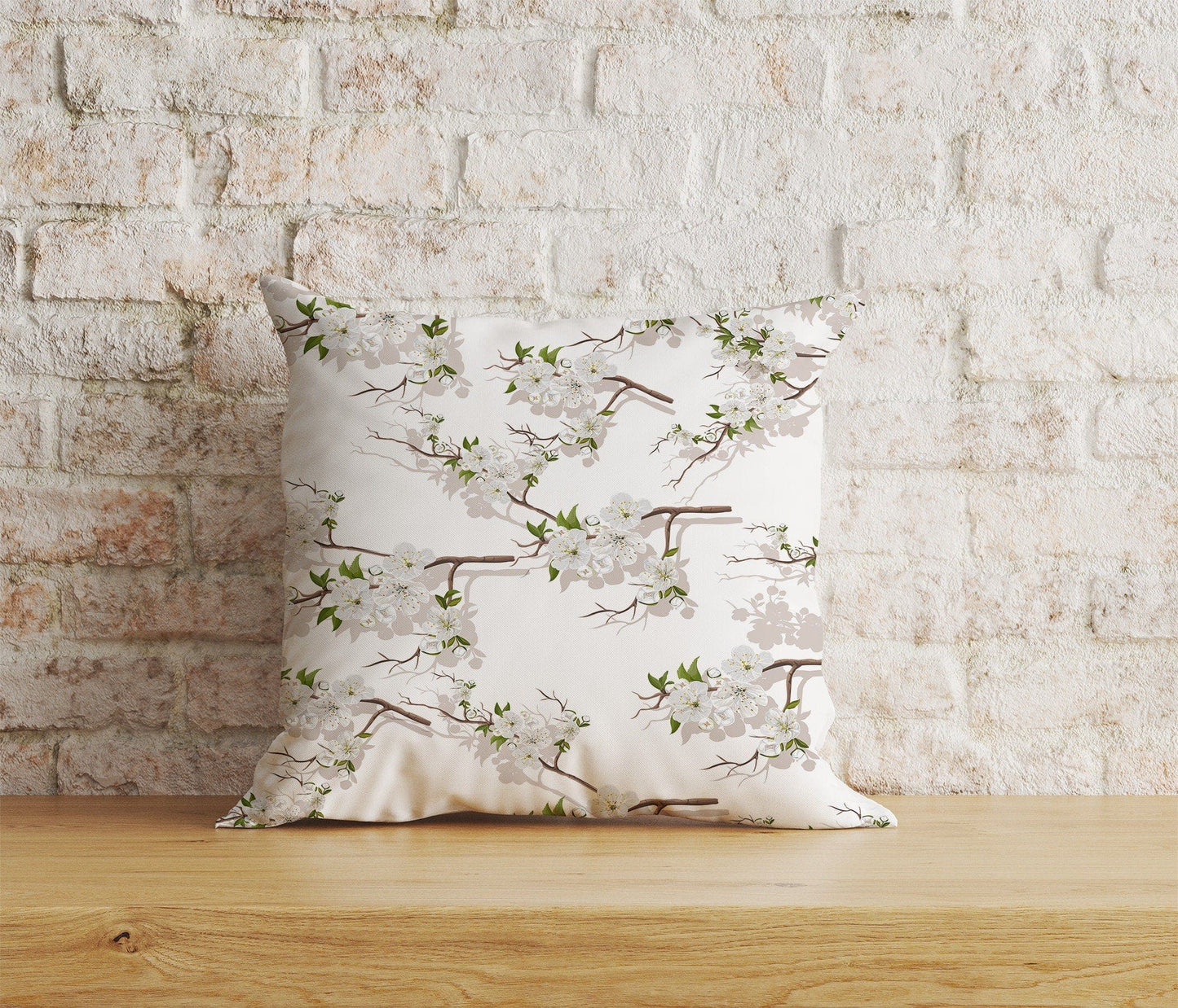 Onay 9 / 12 x 12 inch (30 x 30 cm) Spring Blossoms Pink Blue Sakura Tree Cushion Cover