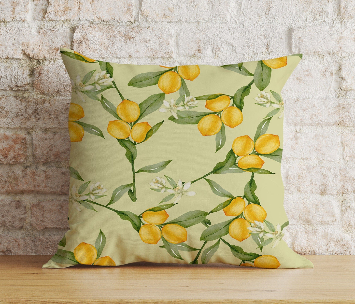 Onay Cushion Covers 3 / 12 x 12 inch (30 x 30 cm) Double Side Spring Living Room Citrus Lemon Euro Pillow Sham Cover Any Size Cushion Cover