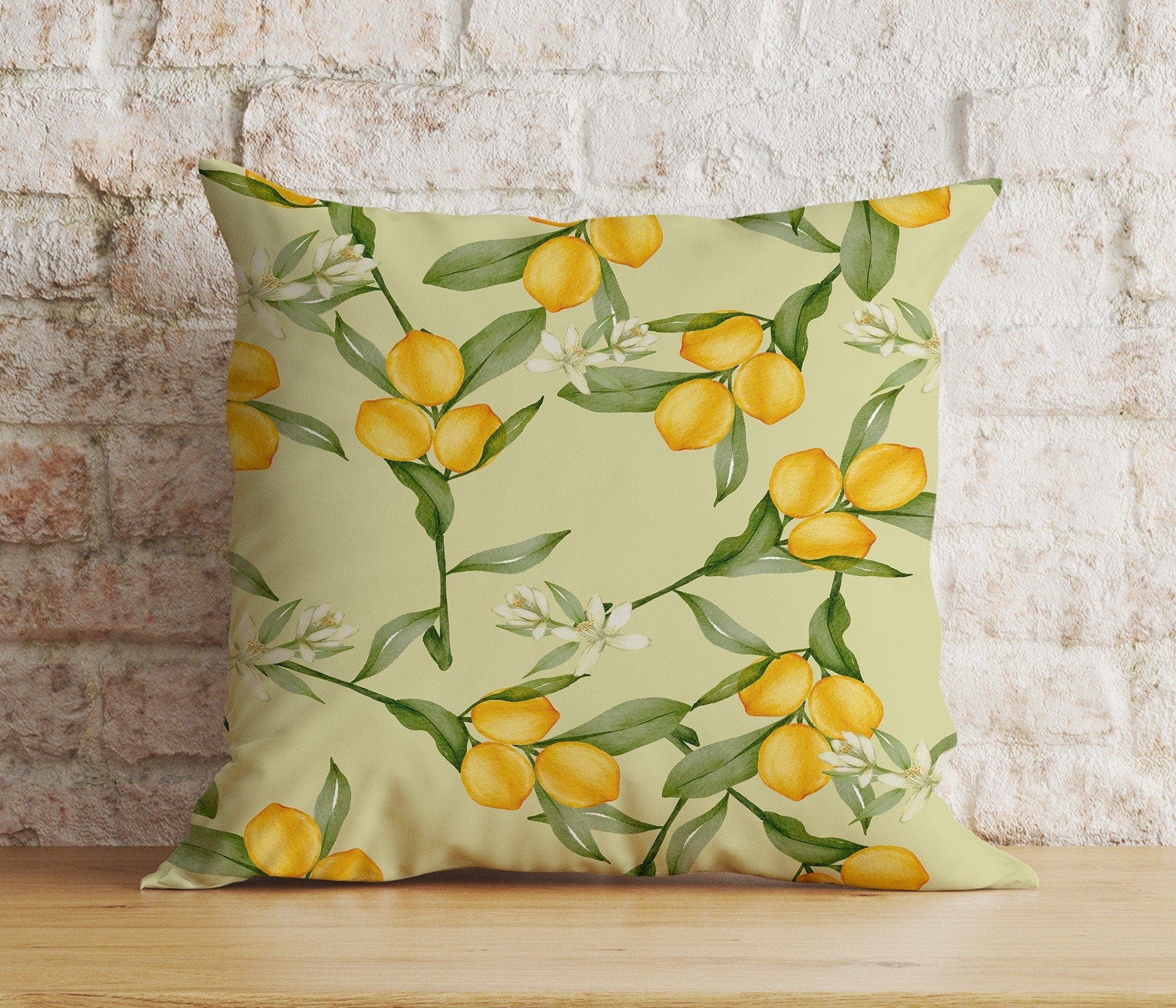 Onay Cushion Covers 3 / 12 x 12 inch (30 x 30 cm) Double Side Spring Living Room Citrus Lemon Euro Pillow Sham Cover Any Size Cushion Cover