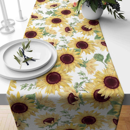 Onay 1 / 12 x 46 inch (30 x 120 cm) Sunflower Yellow Farmhouse Print Table Runner