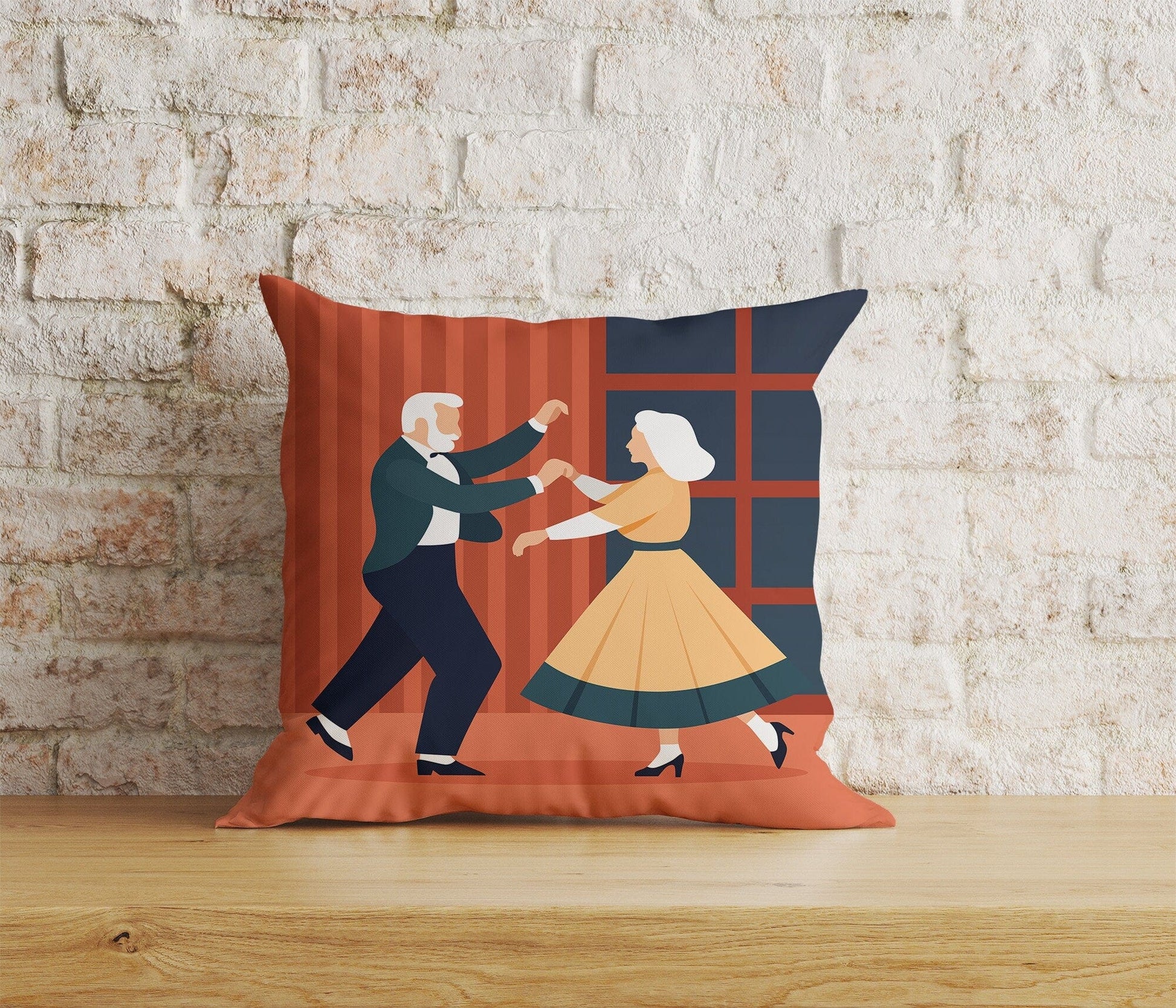 Onay 2 / 12 x 12 inch (30 x 30 cm) Tango Dancers Tango Style Dancing People Cushion Cover