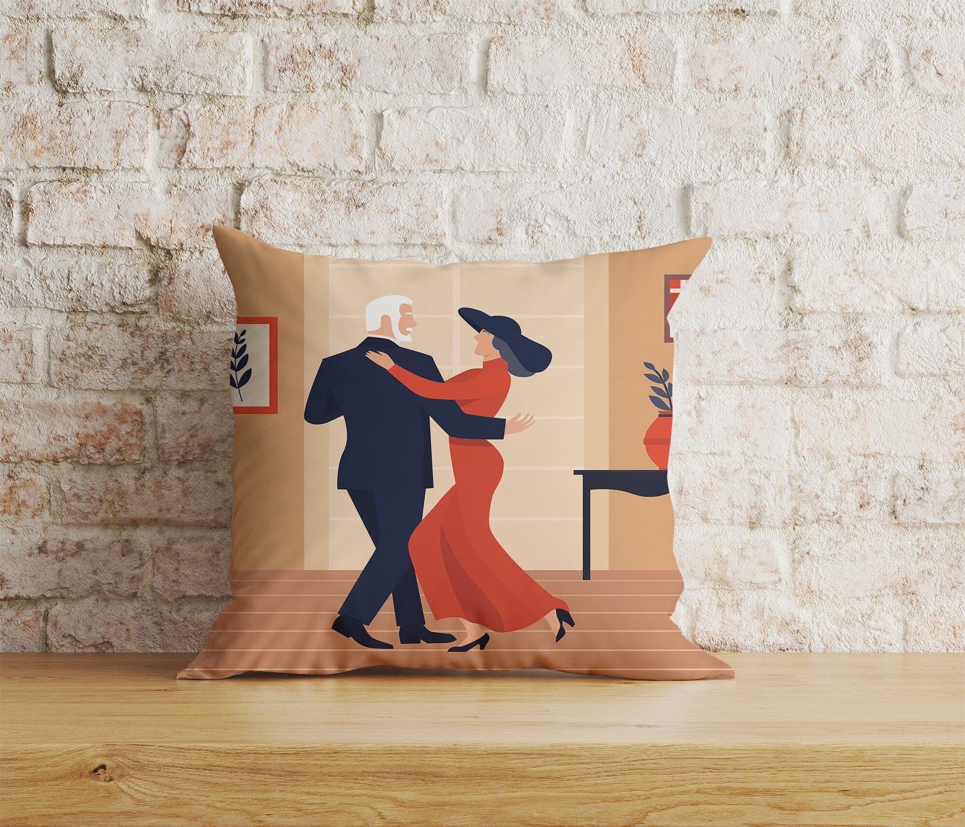 Onay 1 / 12 x 12 inch (30 x 30 cm) Tango Dancers Tango Style Dancing People Cushion Cover