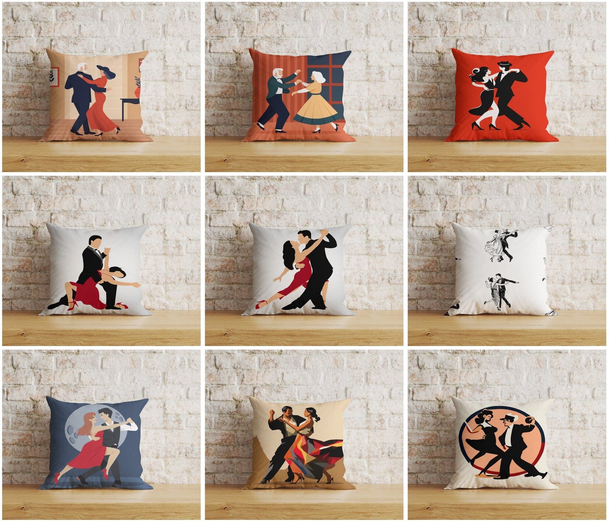 Onay Tango Dancers Tango Style Dancing People Cushion Cover
