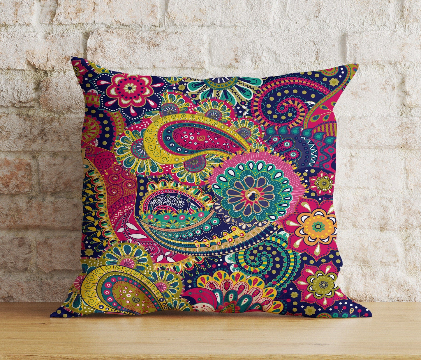 Onay 6 / 12 x 12 inch (30 x 30 cm) Tapestry Printed Authentic Floral Pattern Cushion Cover