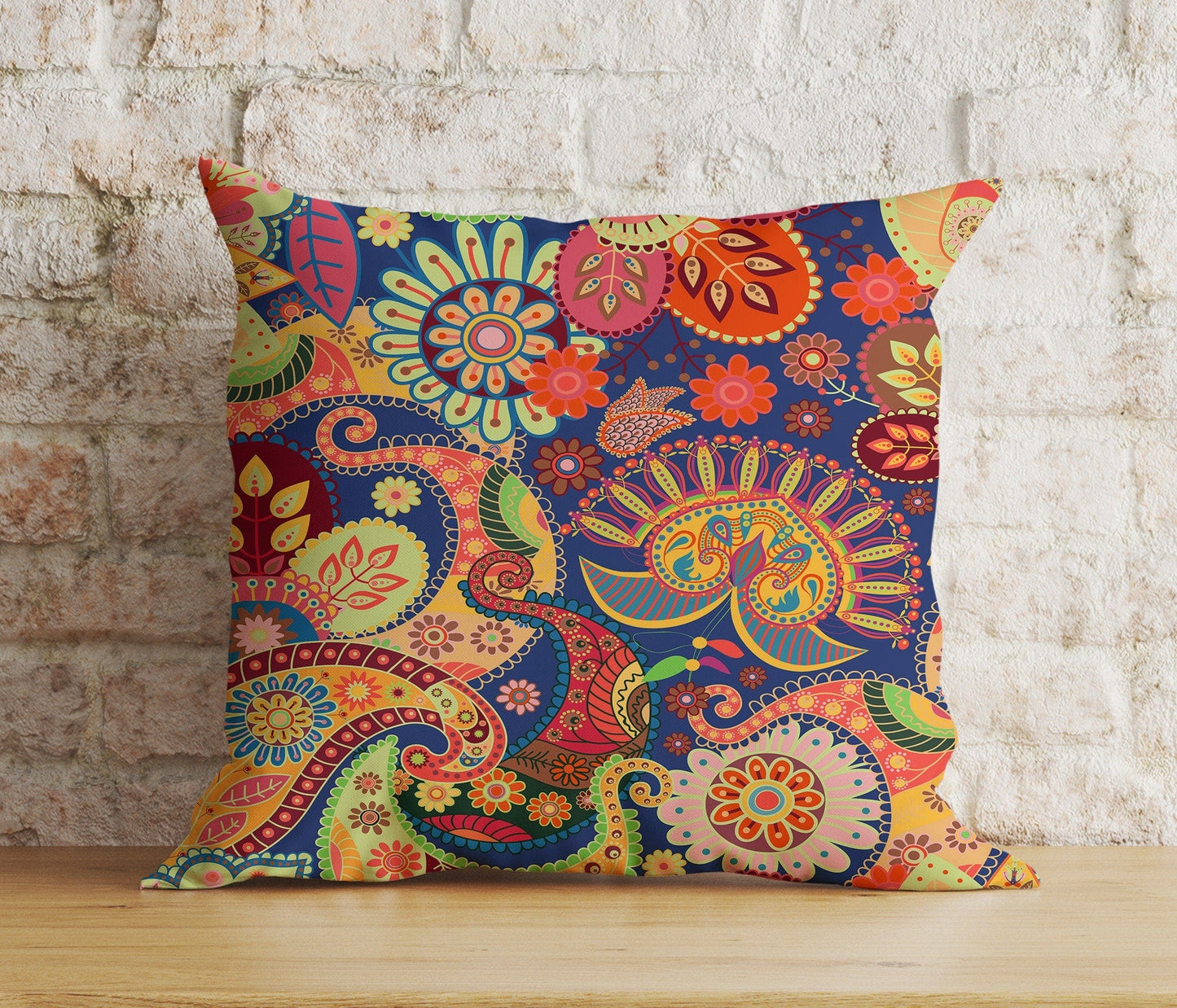 Onay 4 / 12 x 12 inch (30 x 30 cm) Tapestry Printed Authentic Floral Pattern Cushion Cover