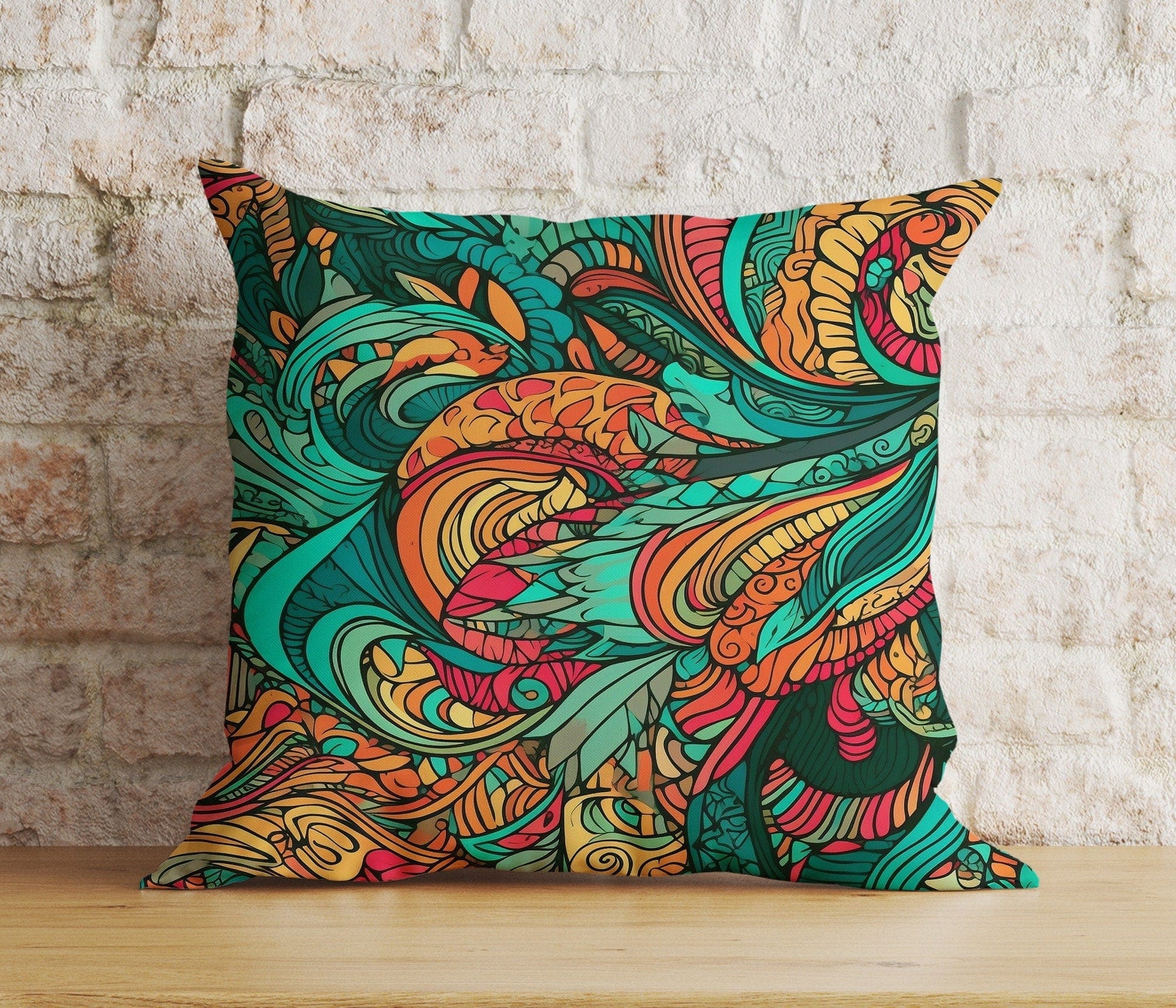 Onay 3 / 12 x 12 inch (30 x 30 cm) Tapestry Printed Authentic Floral Pattern Cushion Cover