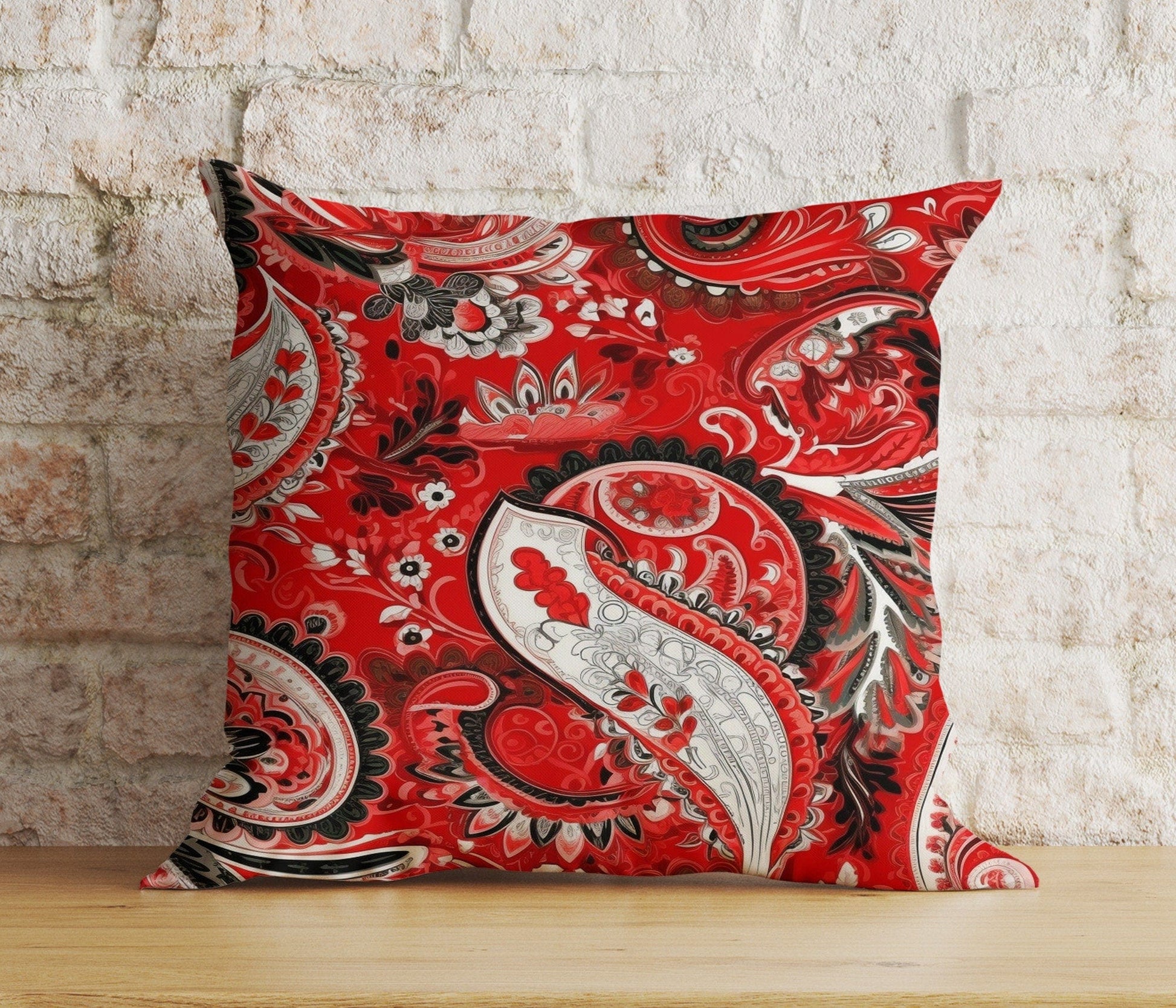 Onay 2 / 12 x 12 inch (30 x 30 cm) Tapestry Printed Authentic Floral Pattern Cushion Cover