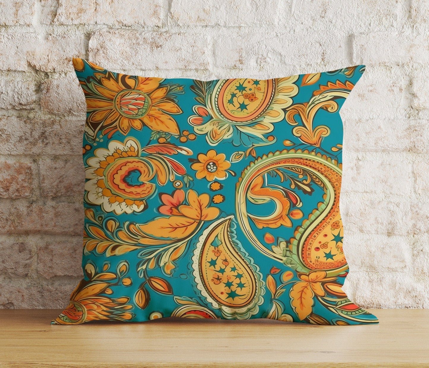 Onay 1 / 12 x 12 inch (30 x 30 cm) Tapestry Printed Authentic Floral Pattern Cushion Cover