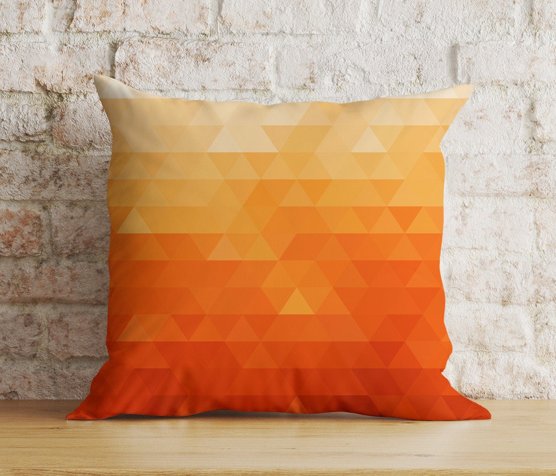 Onay 1 / 12 x 12 inch (30 x 30 cm) Terracotta Abstract Brick Retro Orange Cushion Cover