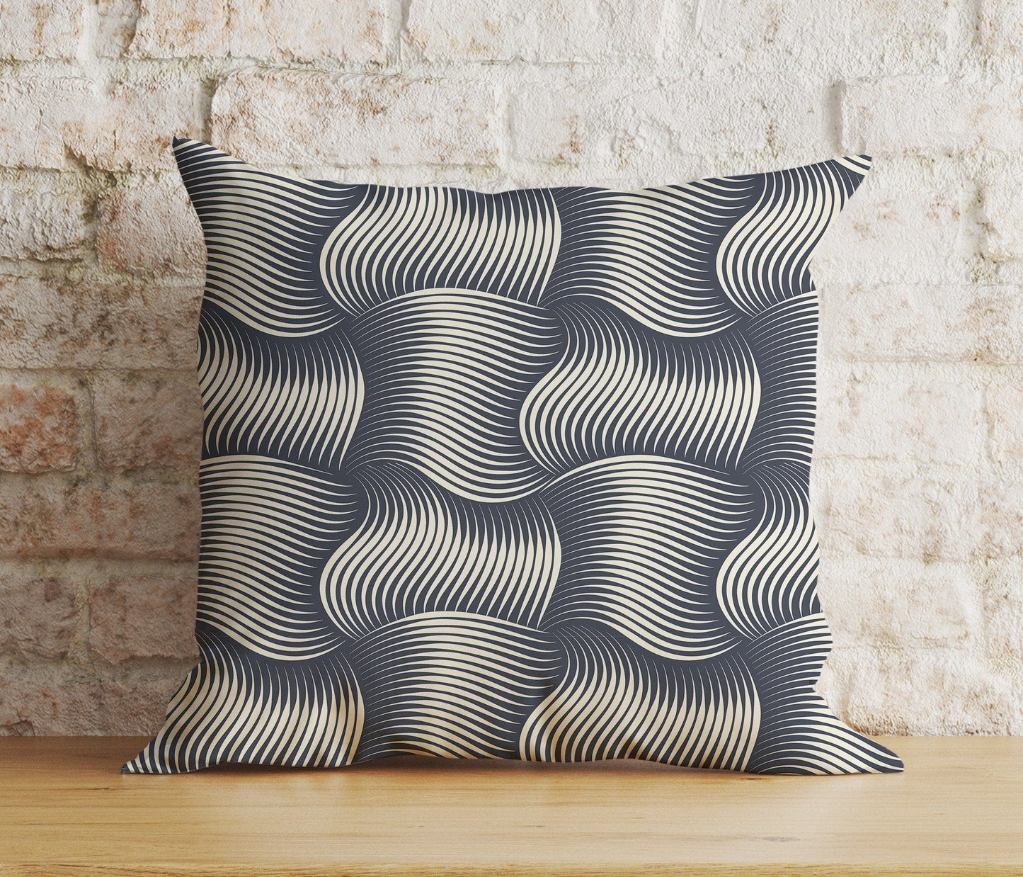 Onay 3 / 12 x 12 inch (30 x 30 cm) Ticking Stripe Geometric Modern Living Room Cushion Cover