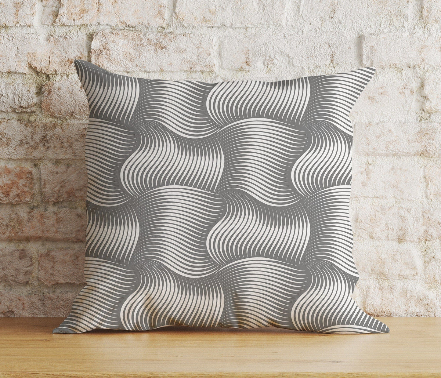 Onay 2 / 12 x 12 inch (30 x 30 cm) Ticking Stripe Geometric Modern Living Room Cushion Cover