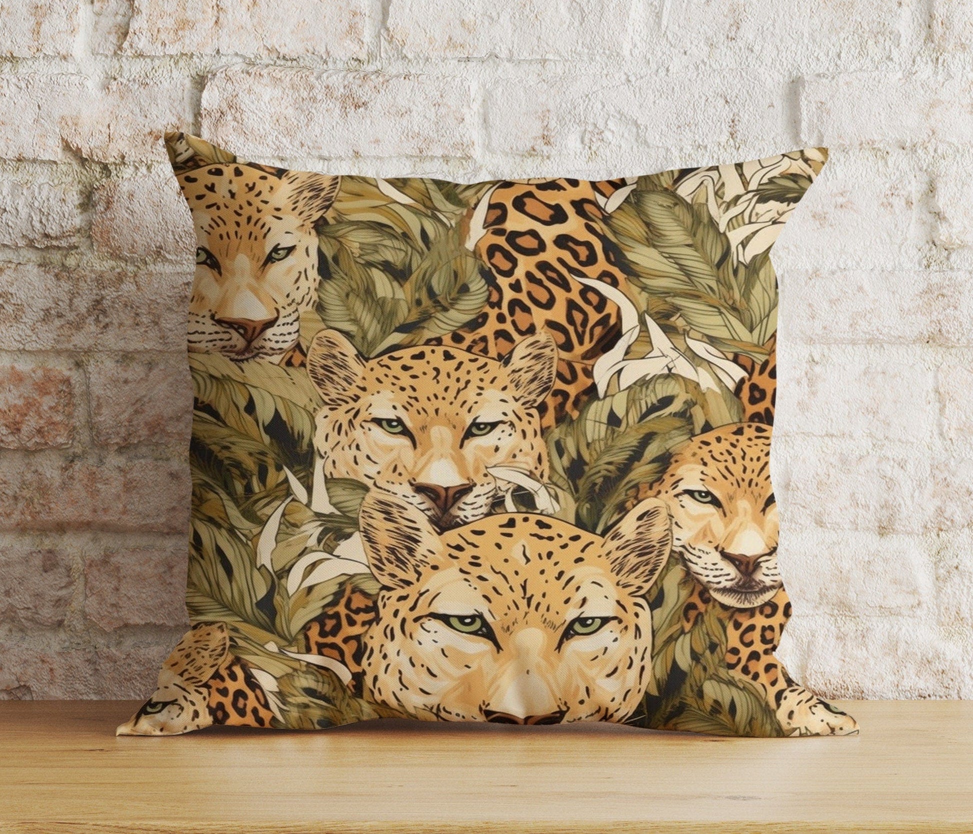 Onay 5 / 12 x 12 inch (30 x 30 cm) Tiger Lion Wild Animal Jungle Decor Cushion Cover
