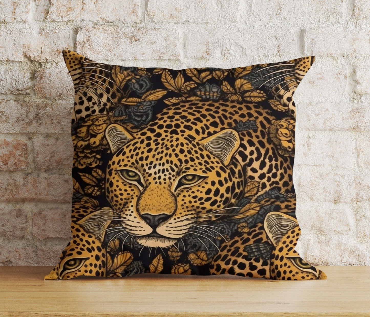 Onay 1 / 12 x 12 inch (30 x 30 cm) Tiger Lion Wild Animal Jungle Decor Cushion Cover