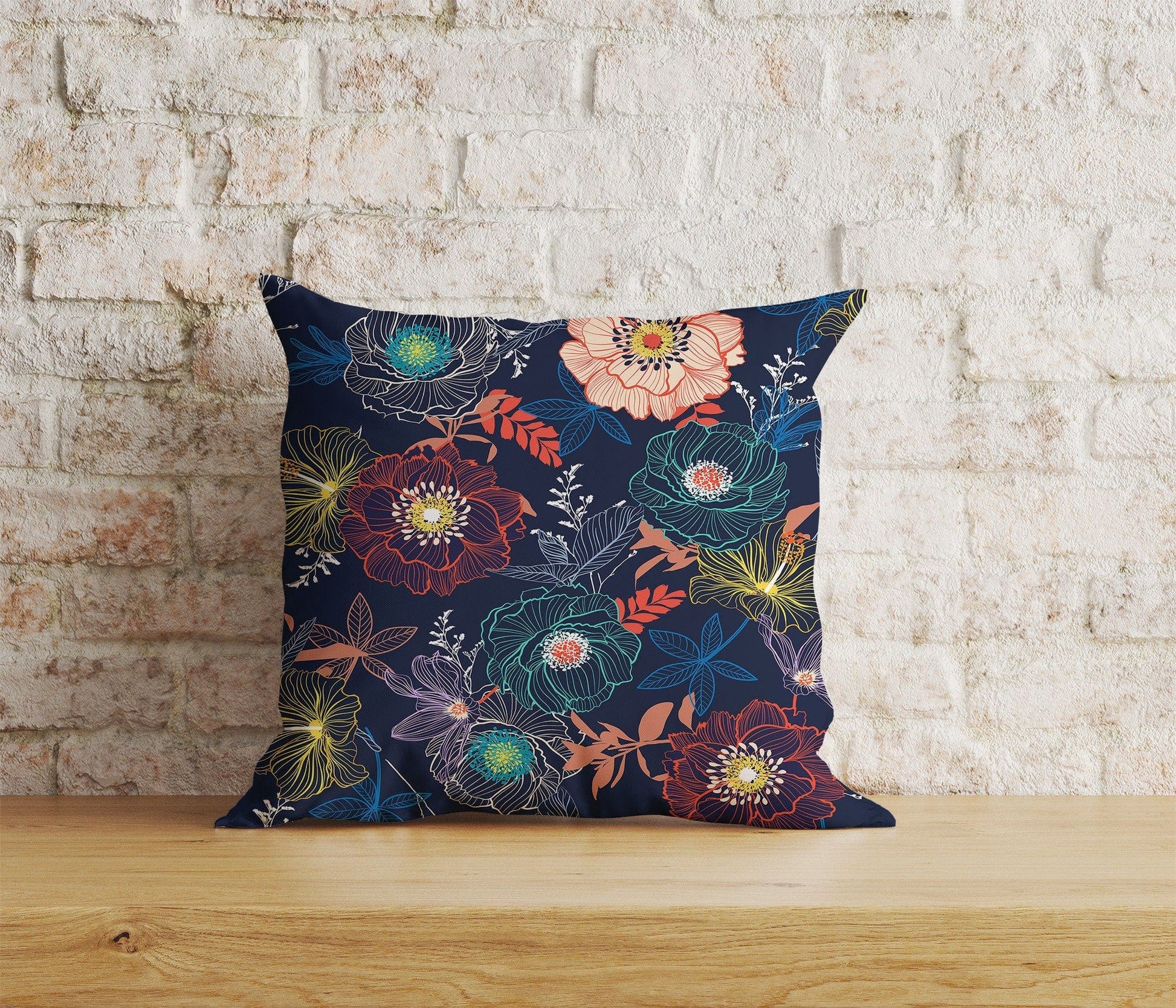 Onay 4 / 12 x 12 inch (30 x 30 cm) Timeless Floral Print Tropical Exotic Cushion Cover