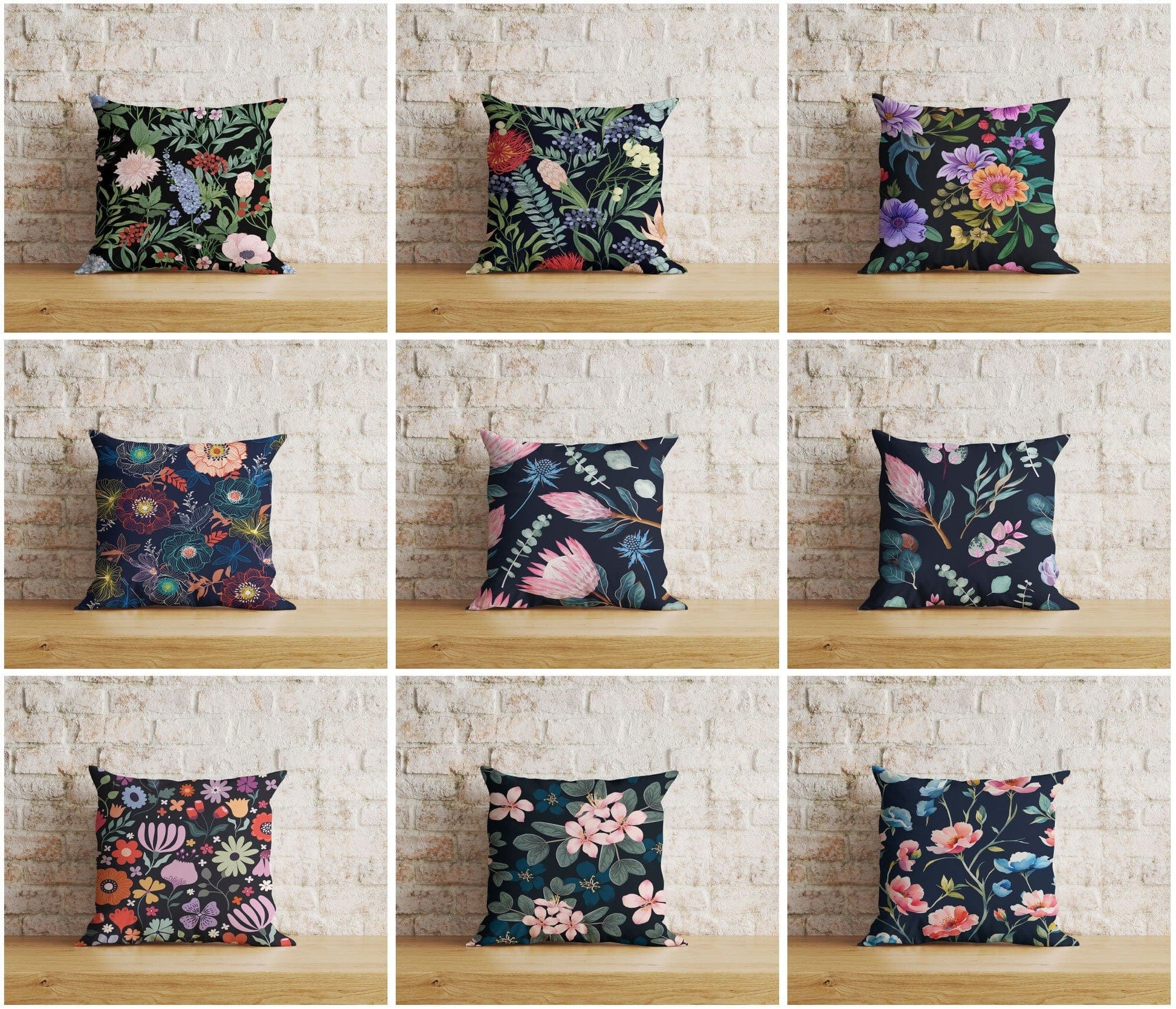 Onay Timeless Floral Print Tropical Exotic Cushion Cover