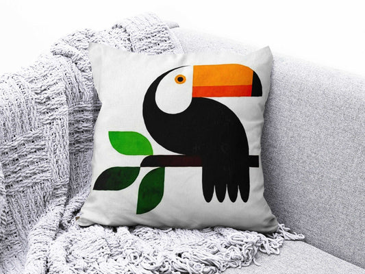 Onay 1 / 12 x 12 inch (30 x 30 cm) Toucan and Parrot Pattern Print Striped Cushion Covers