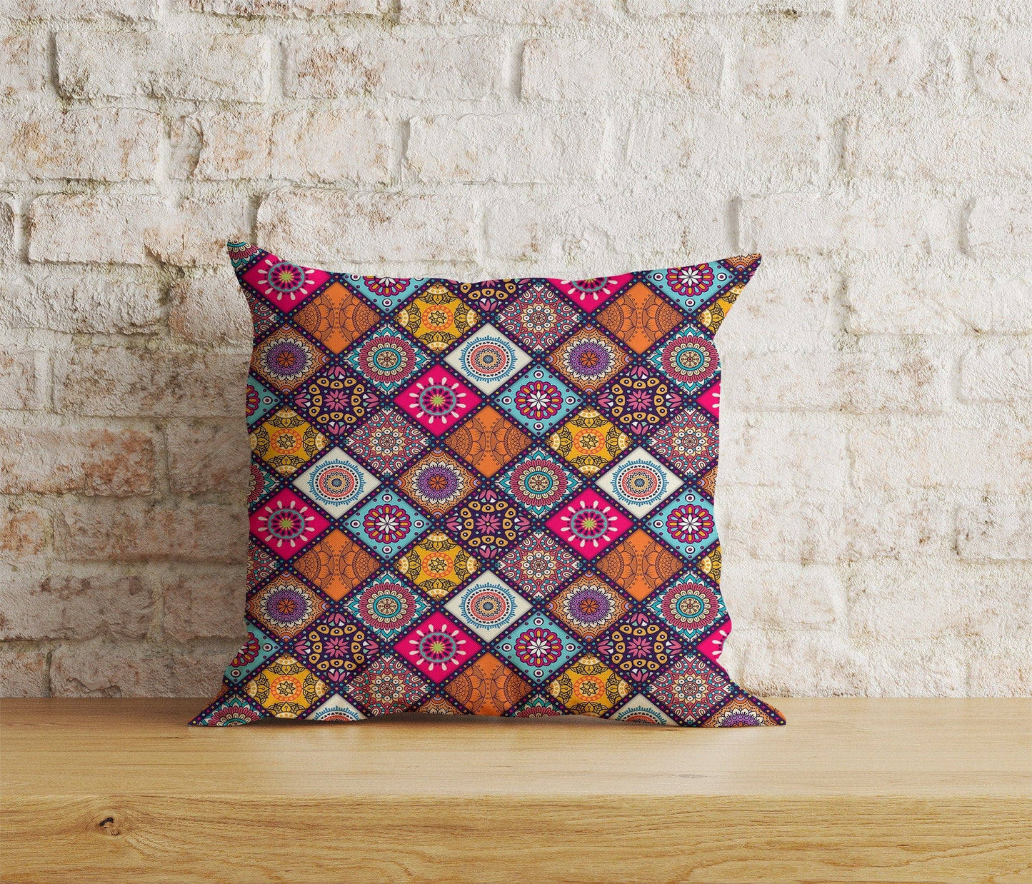 Onay Home Textile Cushion Covers 3 / 12 x 12 inch (30 x 30 cm) Double Side Traditional Mandala Design Ethnic Cushion Covers UK