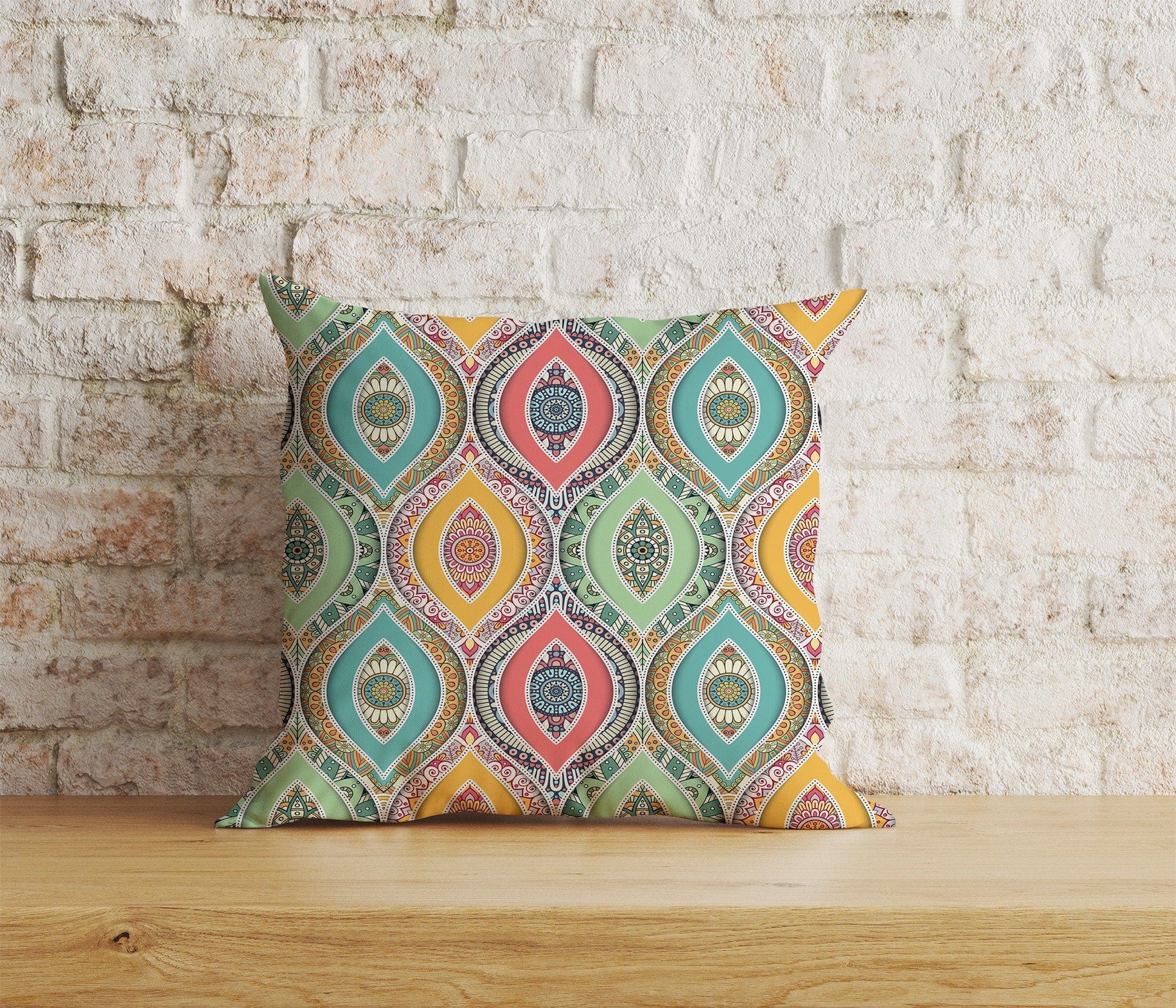 Onay Home Textile Cushion Covers 2 / 12 x 12 inch (30 x 30 cm) Double Side Traditional Mandala Design Ethnic Cushion Covers UK