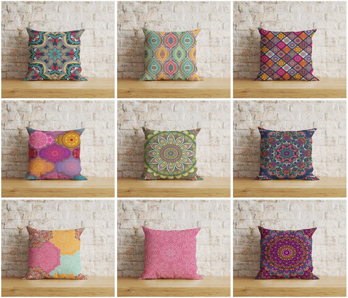 Onay Home Textile Cushion Covers Traditional Mandala Design Ethnic Cushion Covers UK