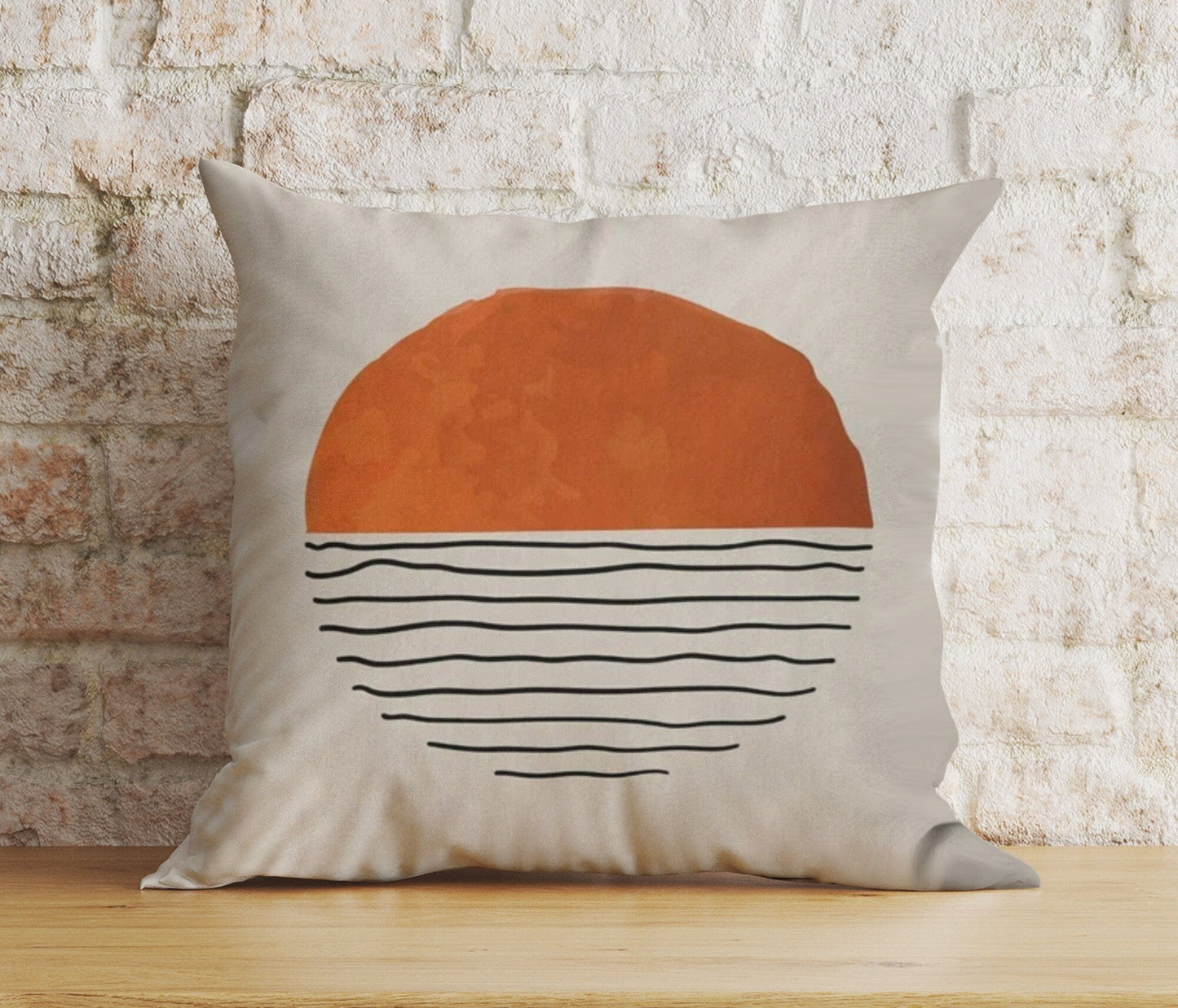 Onay 4 / 12 x 12 inch (30 x 30 cm) Trend Abstract Minimalist Stripe Circles Cushion Cover