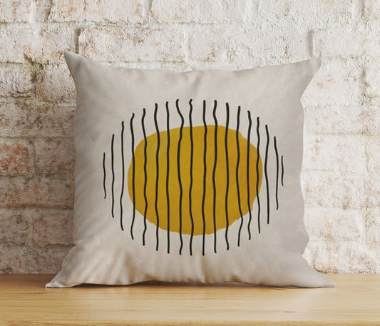 Onay 1 / 12 x 12 inch (30 x 30 cm) Trend Abstract Minimalist Stripe Circles Cushion Cover