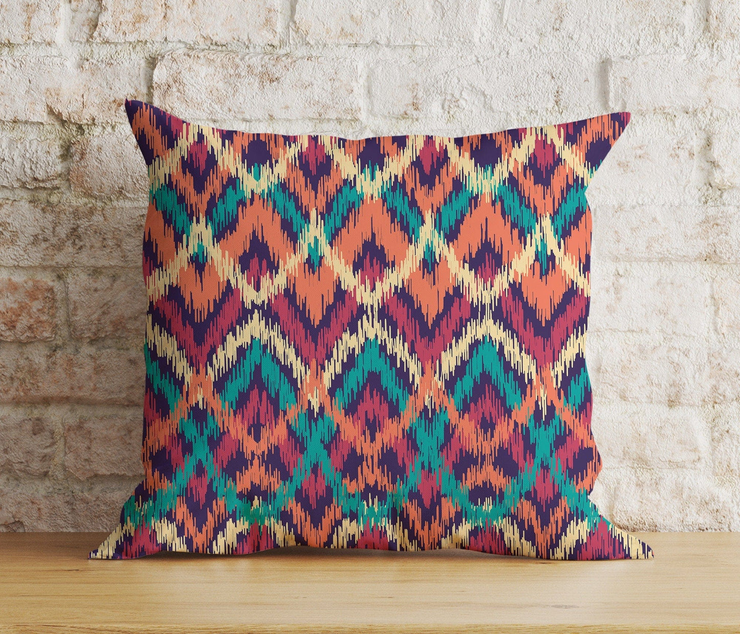 Onay 2 / 12 x 12 inch (30 x 30 cm) Tribal Aztec Southwestern Ikat Home Decoration Cushion Cover