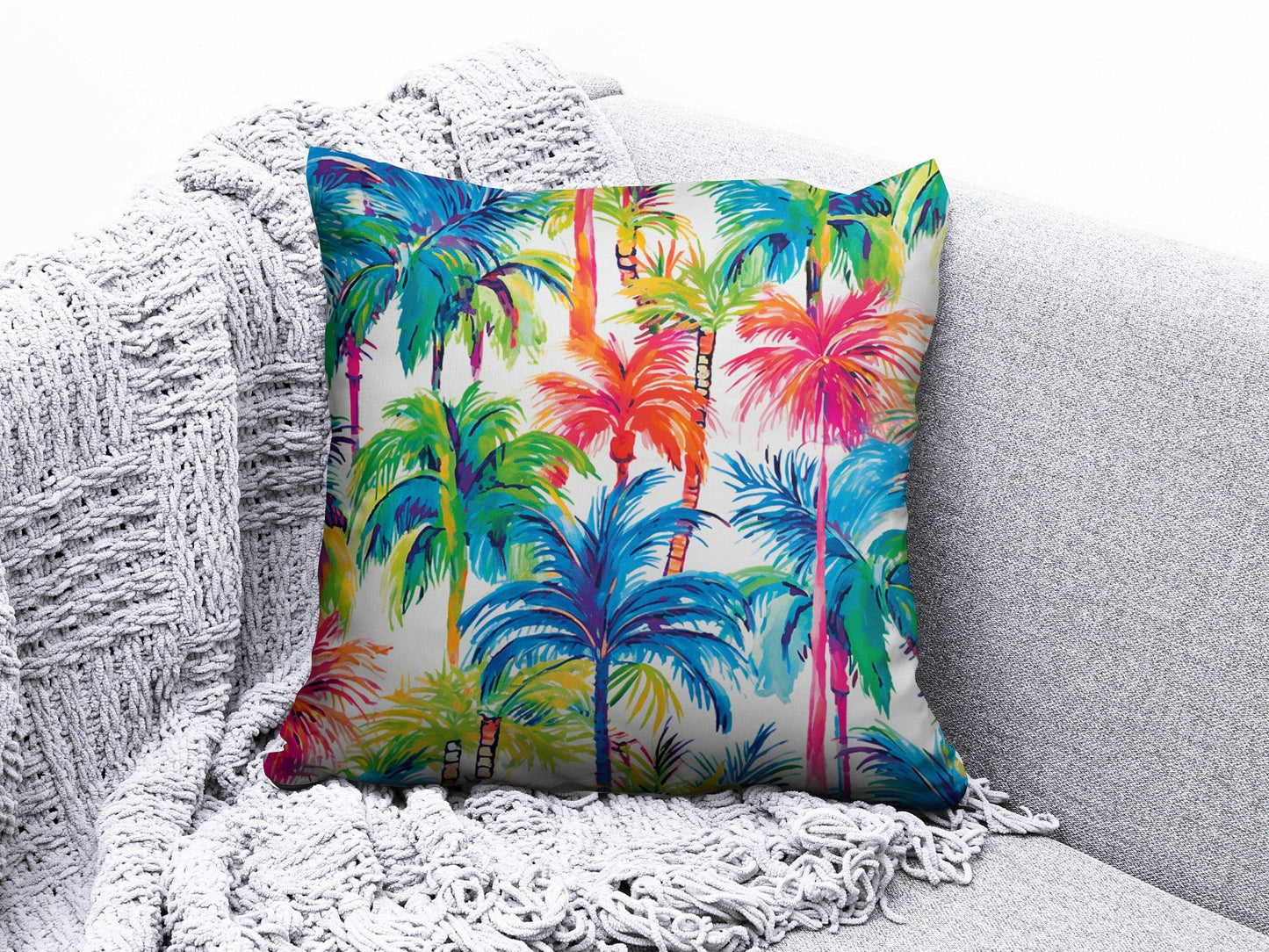 Onay 8 / 12 x 12 inch (30 x 30 cm) Tropical Bamboo Pineapple Palm Green Cushion Cover