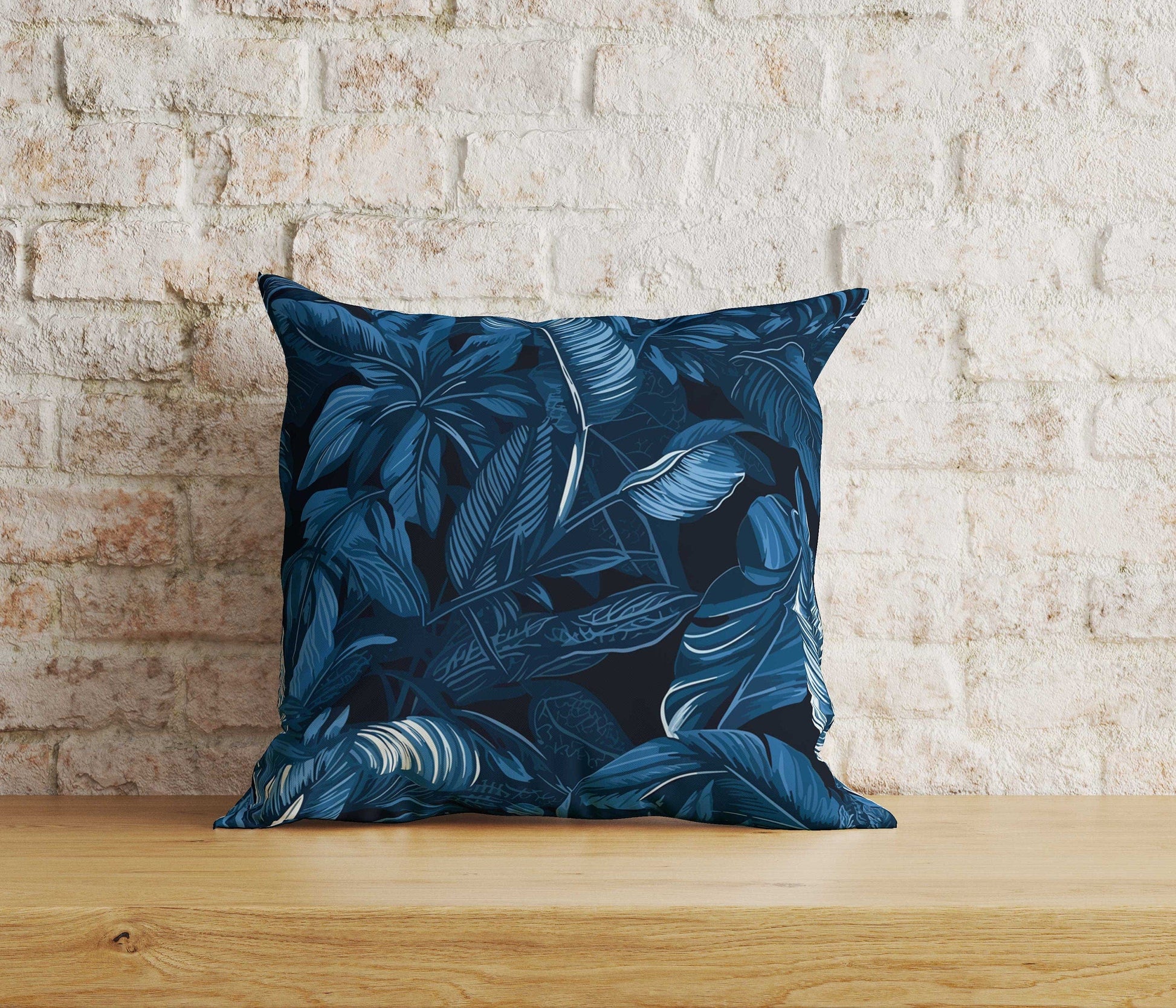 Onay 9 / 12 x 12 inch (30 x 30 cm) Tropical Exotic Leaves Floral Dark Green Cushion Covers