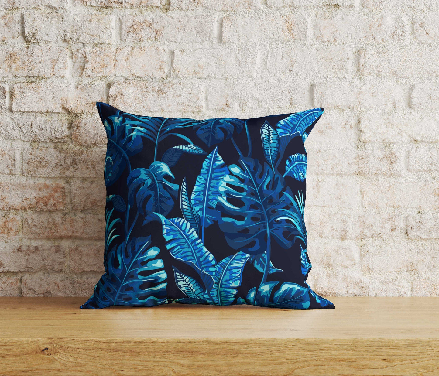Onay 8 / 12 x 12 inch (30 x 30 cm) Tropical Exotic Leaves Floral Dark Green Cushion Covers