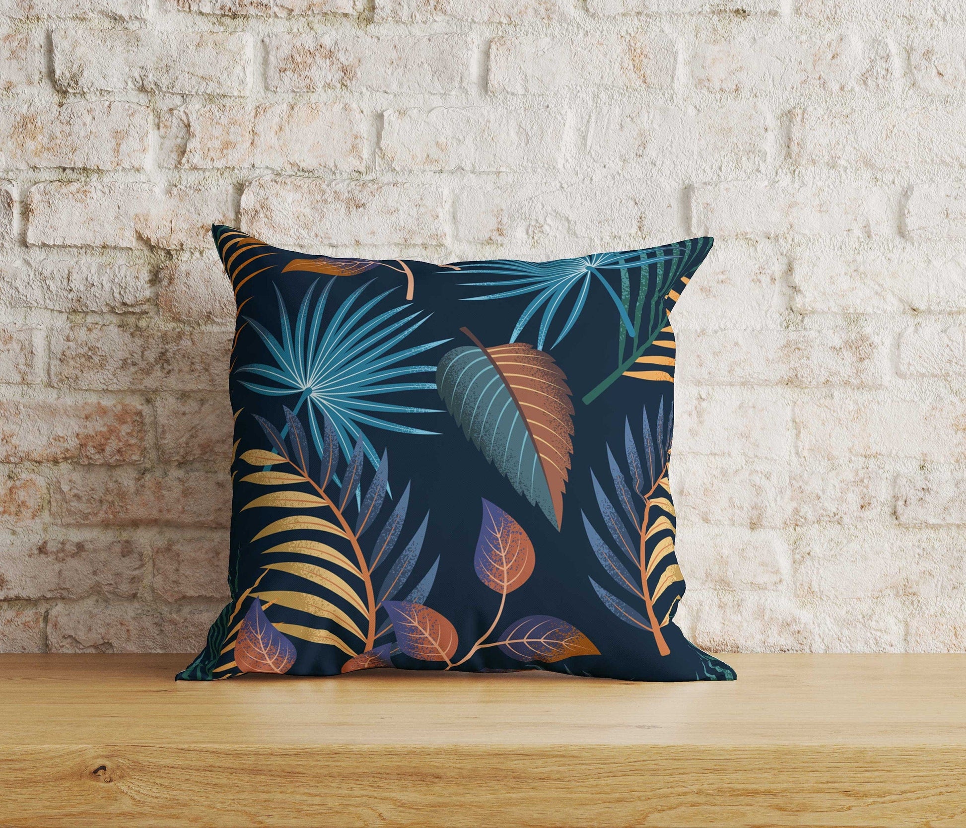 Onay 6 / 12 x 12 inch (30 x 30 cm) Tropical Exotic Leaves Floral Dark Green Cushion Covers