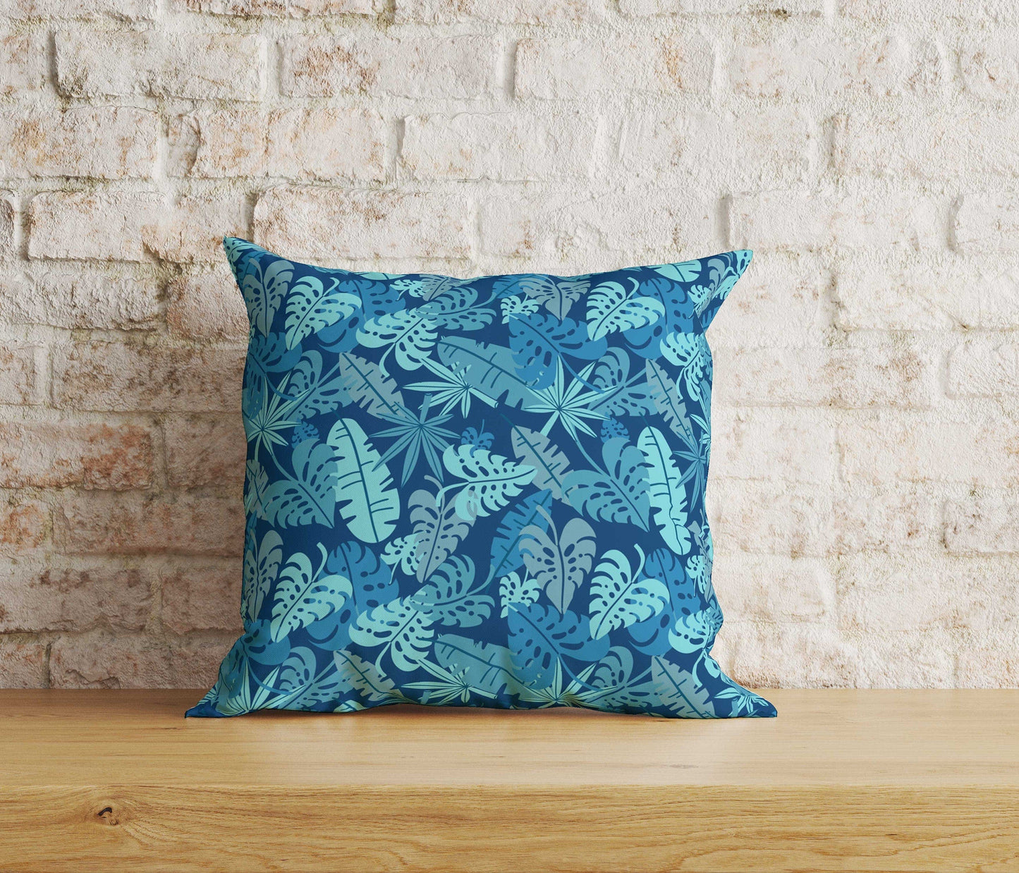 Onay 5 / 12 x 12 inch (30 x 30 cm) Tropical Exotic Leaves Floral Dark Green Cushion Covers