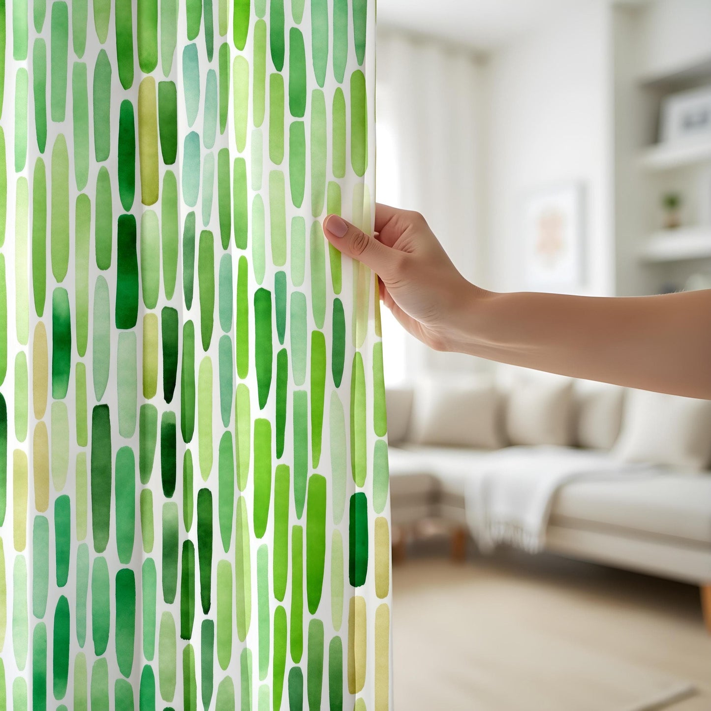 Onay Tropical Print Curtains in Botanical Home Decor, Green Curtain Printed Drapes