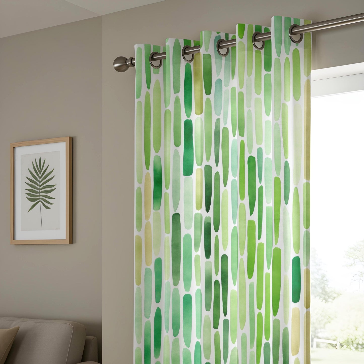 Onay Tropical Print Curtains in Botanical Home Decor, Green Curtain Printed Drapes