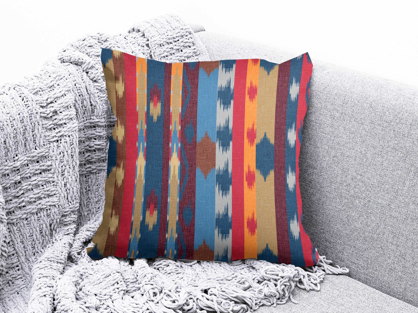 Onay 3 / 12 x 12 inch (30 x 30 cm) Turkish Kilim Pattern Rug Design Pattern Cushion Cover