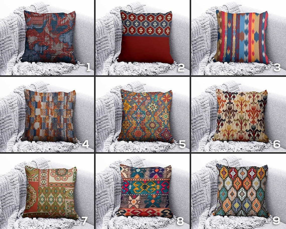 Onay Turkish Kilim Pattern Rug Design Pattern Cushion Cover