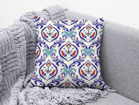 Onay 1 / 12 x 12 inch (30 x 30 cm) Turkish Tulip Ethnic Motifs Authentic Floral Cushion Cover