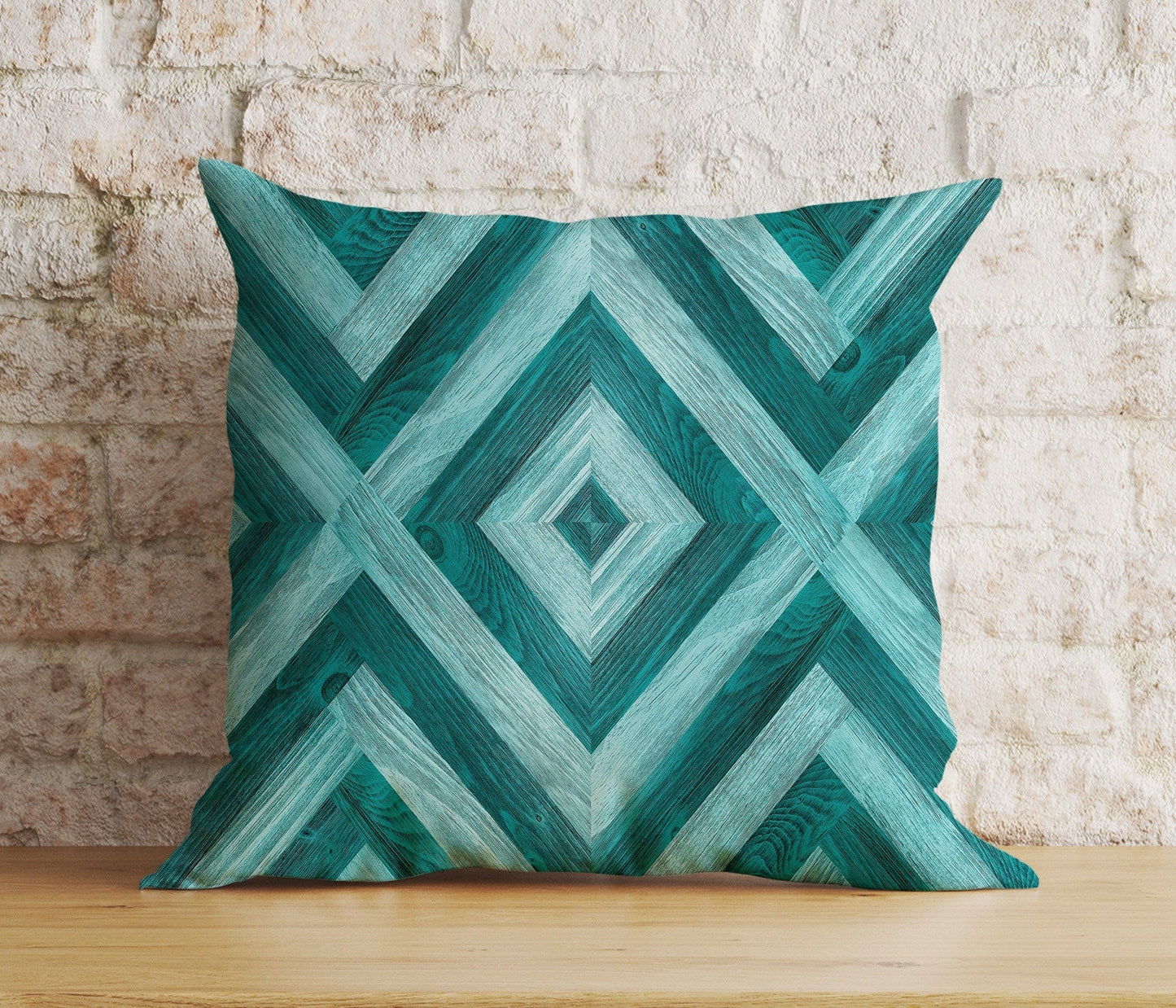Onay 5 / 12 x 12 inch (30 x 30 cm) Turquoise Floral Geometric Emerald Modern Cushion Cover