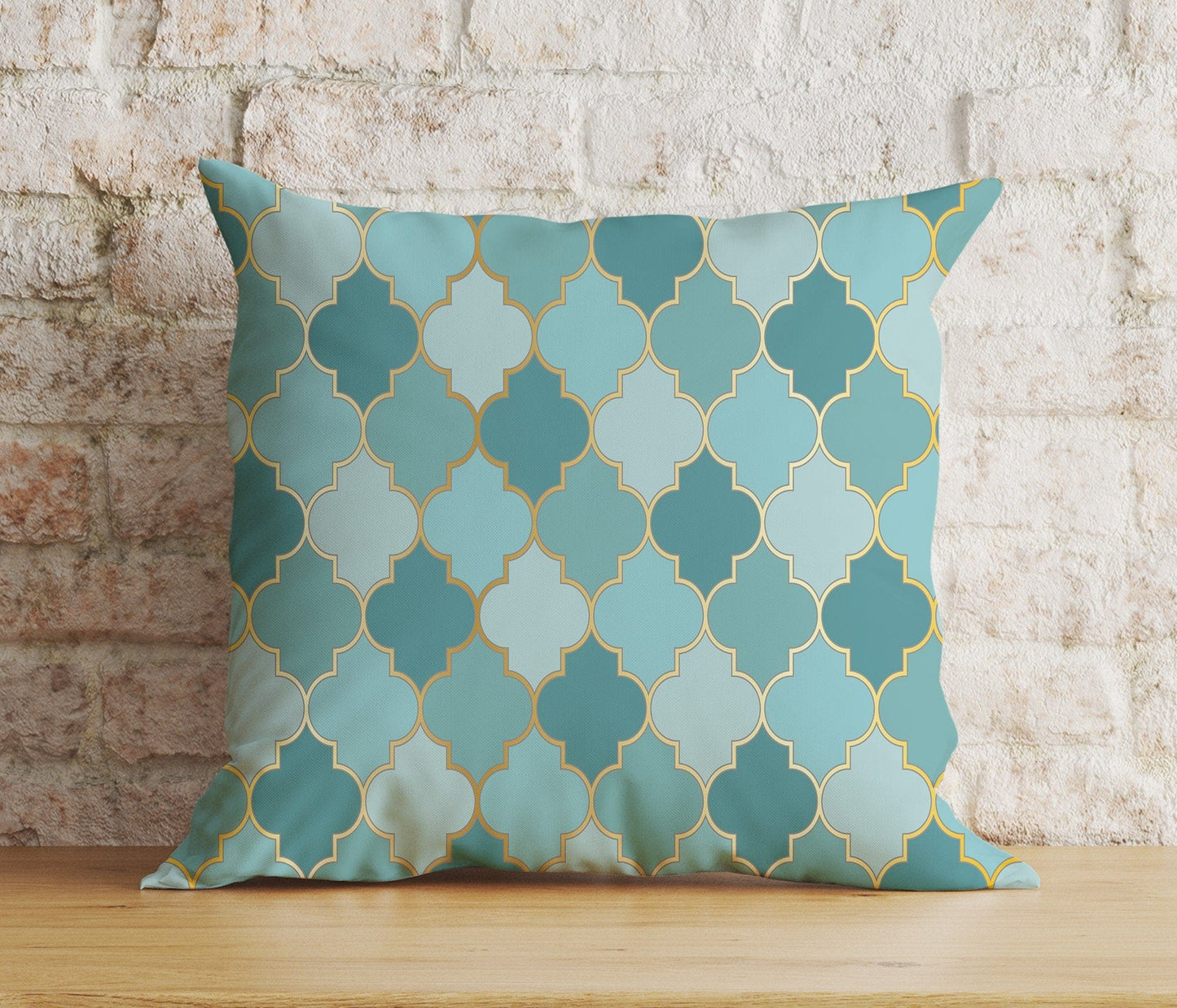 Onay 1 / 12 x 12 inch (30 x 30 cm) Turquoise Floral Geometric Emerald Modern Cushion Cover
