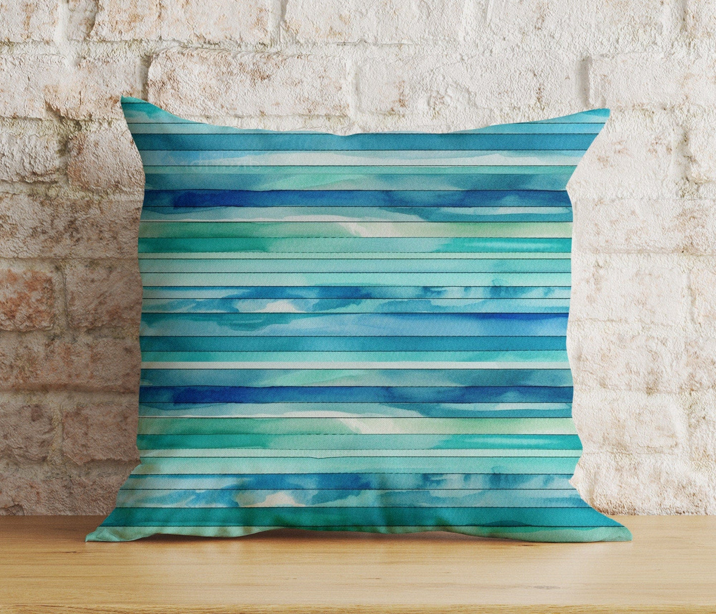 Onay 4 / 12 x 12 inch (30 x 30 cm) Turquoise Vivid Blue Abstract Home Decor Cushion Cover