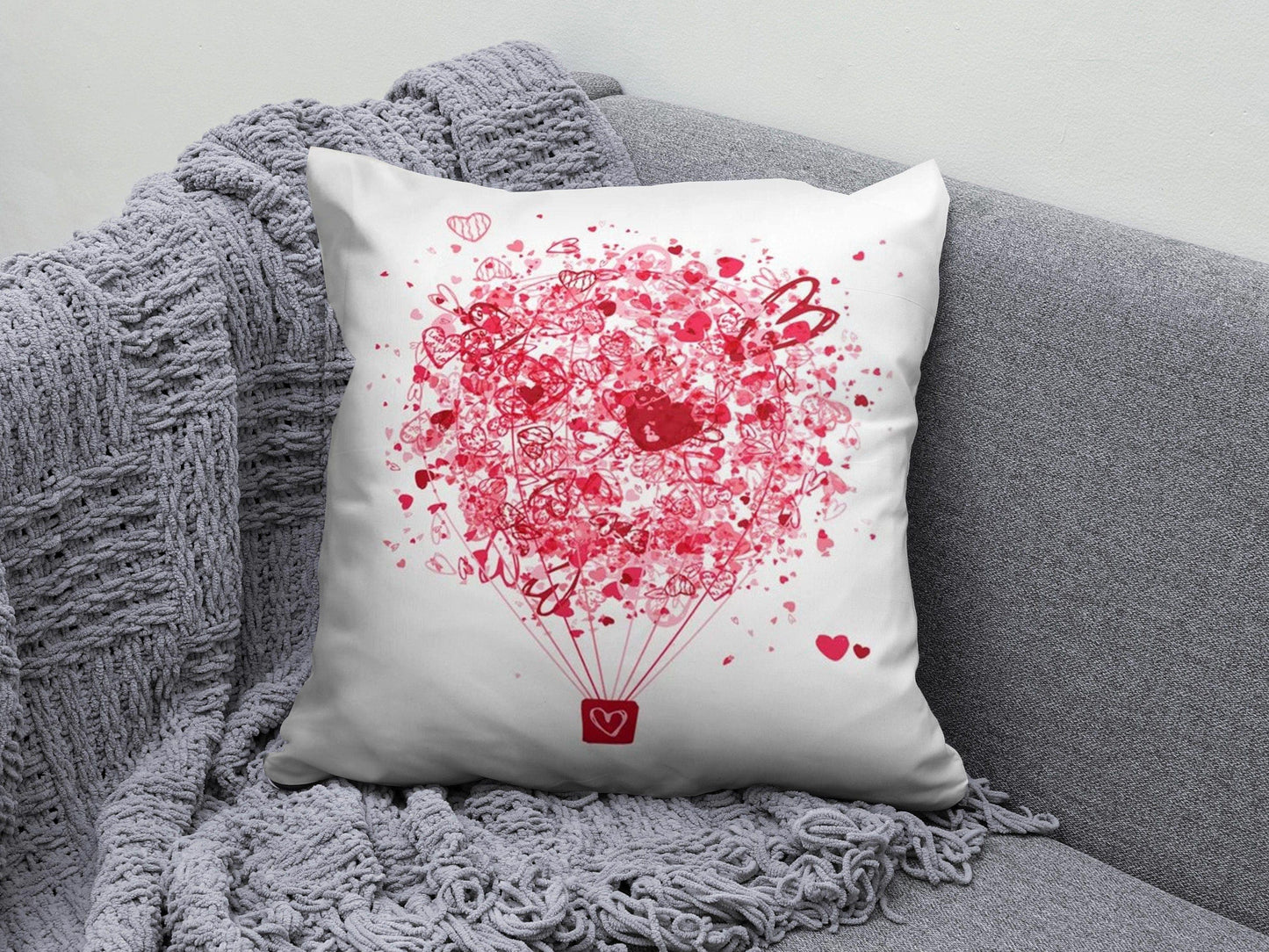 Onay 9 / 12 x 12 inch (30 x 30 cm) Valentine's Day Heart Pink Living Room Decor Cushion Cover
