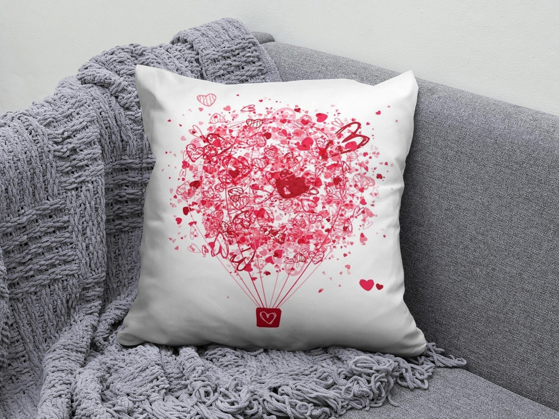 Onay 9 / 12 x 12 inch (30 x 30 cm) Valentine's Day Heart Pink Living Room Decor Cushion Cover