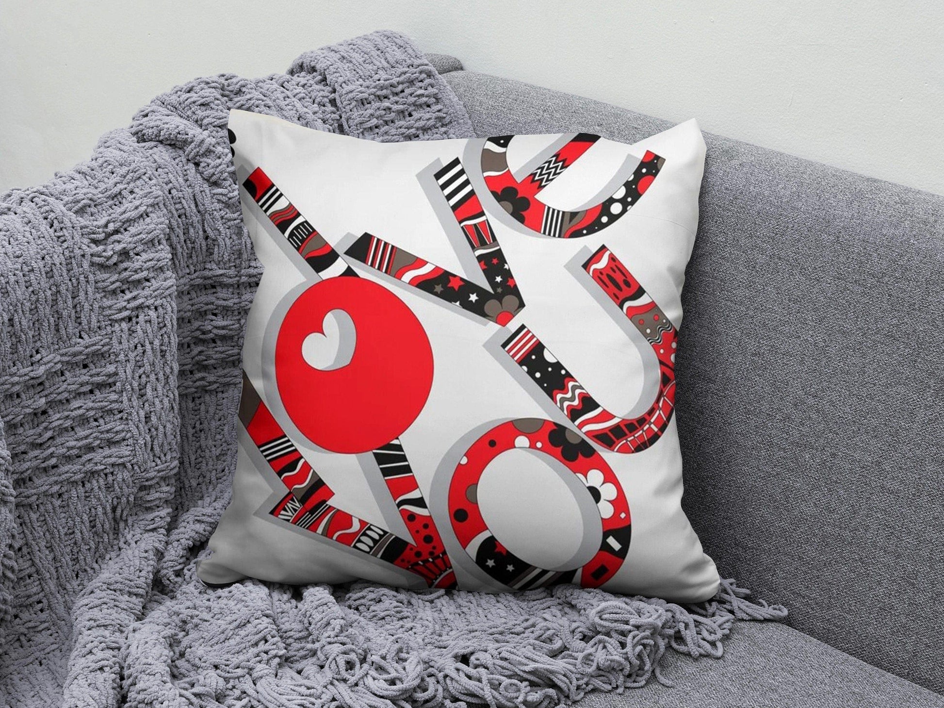 Onay 8 / 12 x 12 inch (30 x 30 cm) Valentine's Day Heart Pink Living Room Decor Cushion Cover