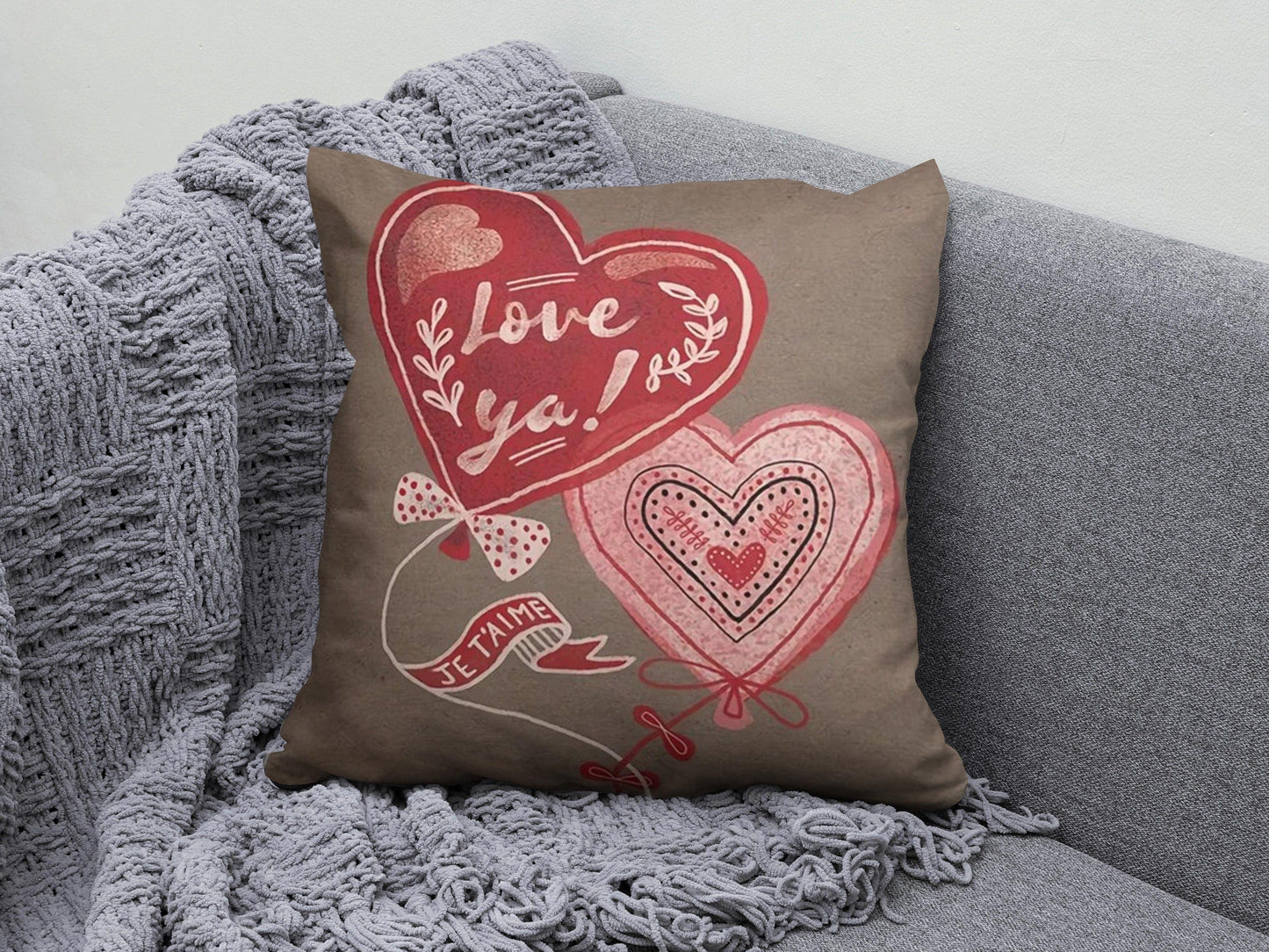 Onay 9 / 12 x 12 inch (30 x 30 cm) Valentine's Day Red Heart Romantic Cushion Cover