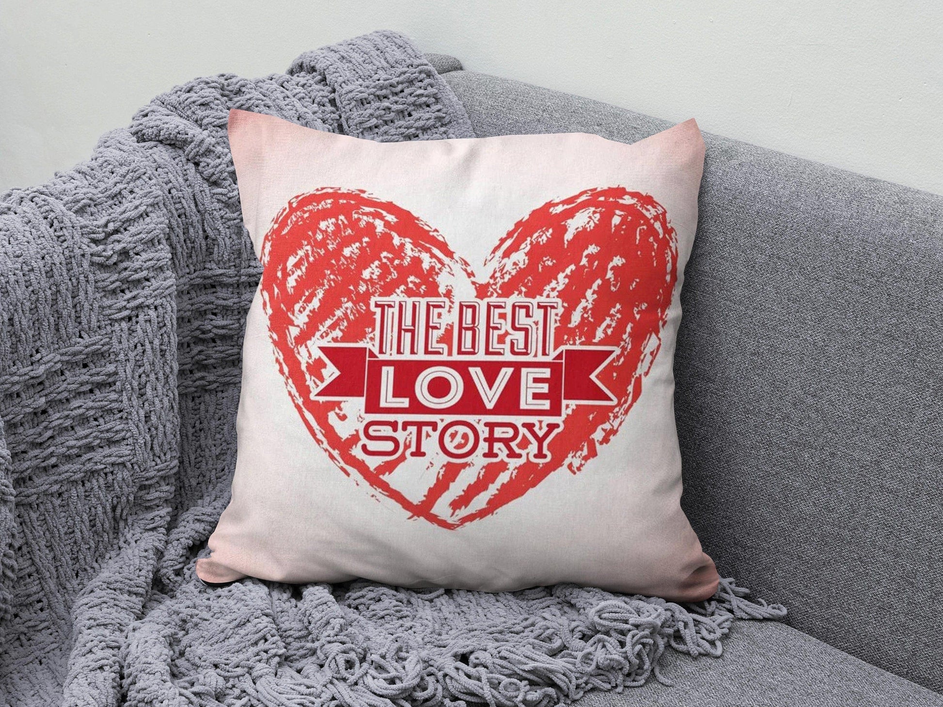 Onay 8 / 12 x 12 inch (30 x 30 cm) Valentine's Day Red Heart Romantic Cushion Cover