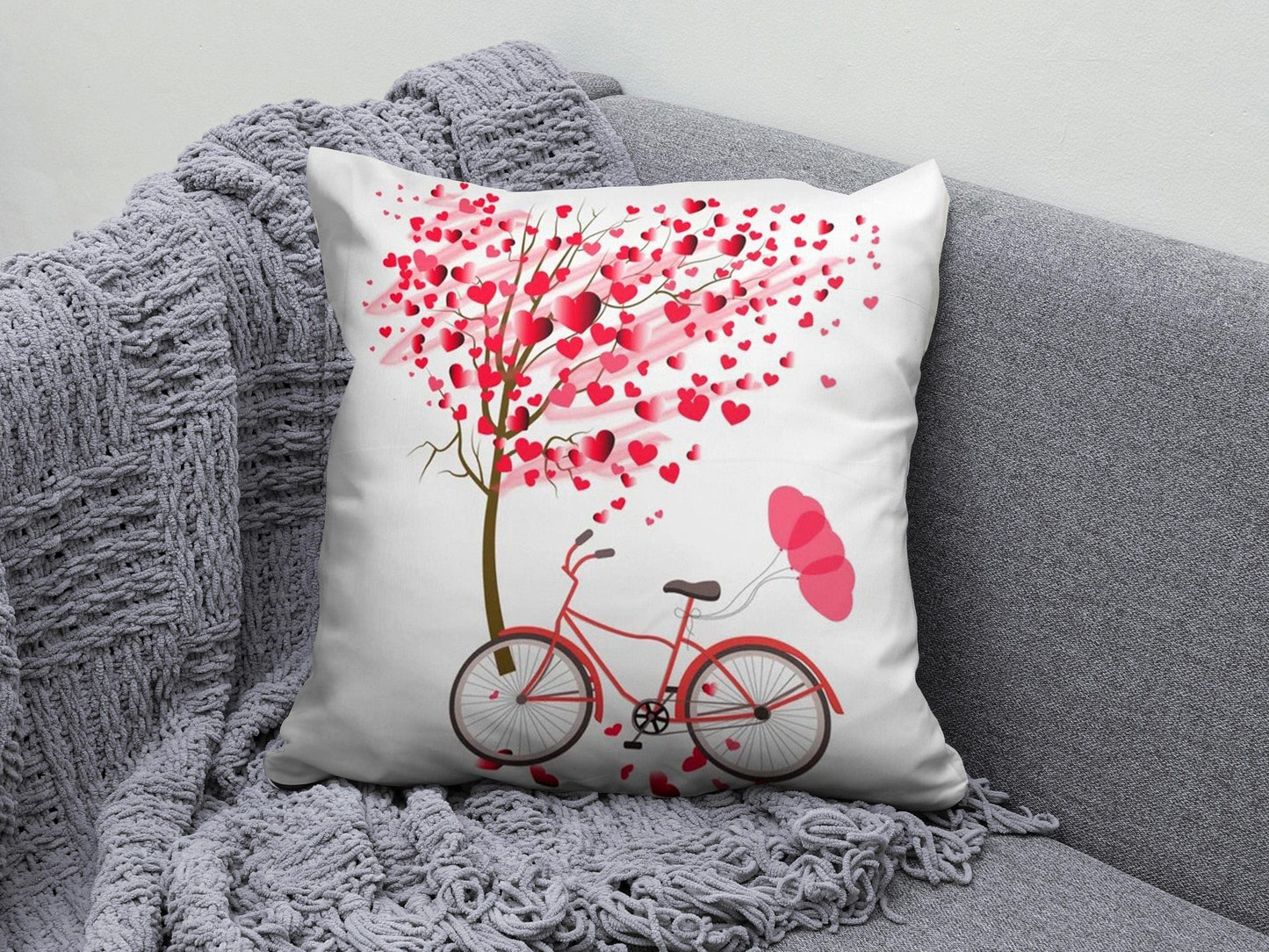 Onay 6 / 12 x 12 inch (30 x 30 cm) Valentine's Day Red Heart Romantic Cushion Cover